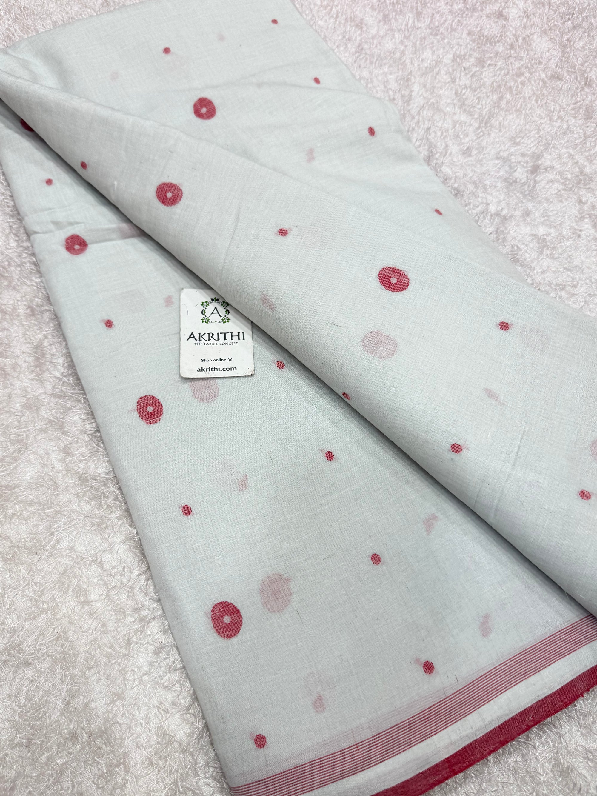 Handloom pure cotton Bengal jamdani fabric