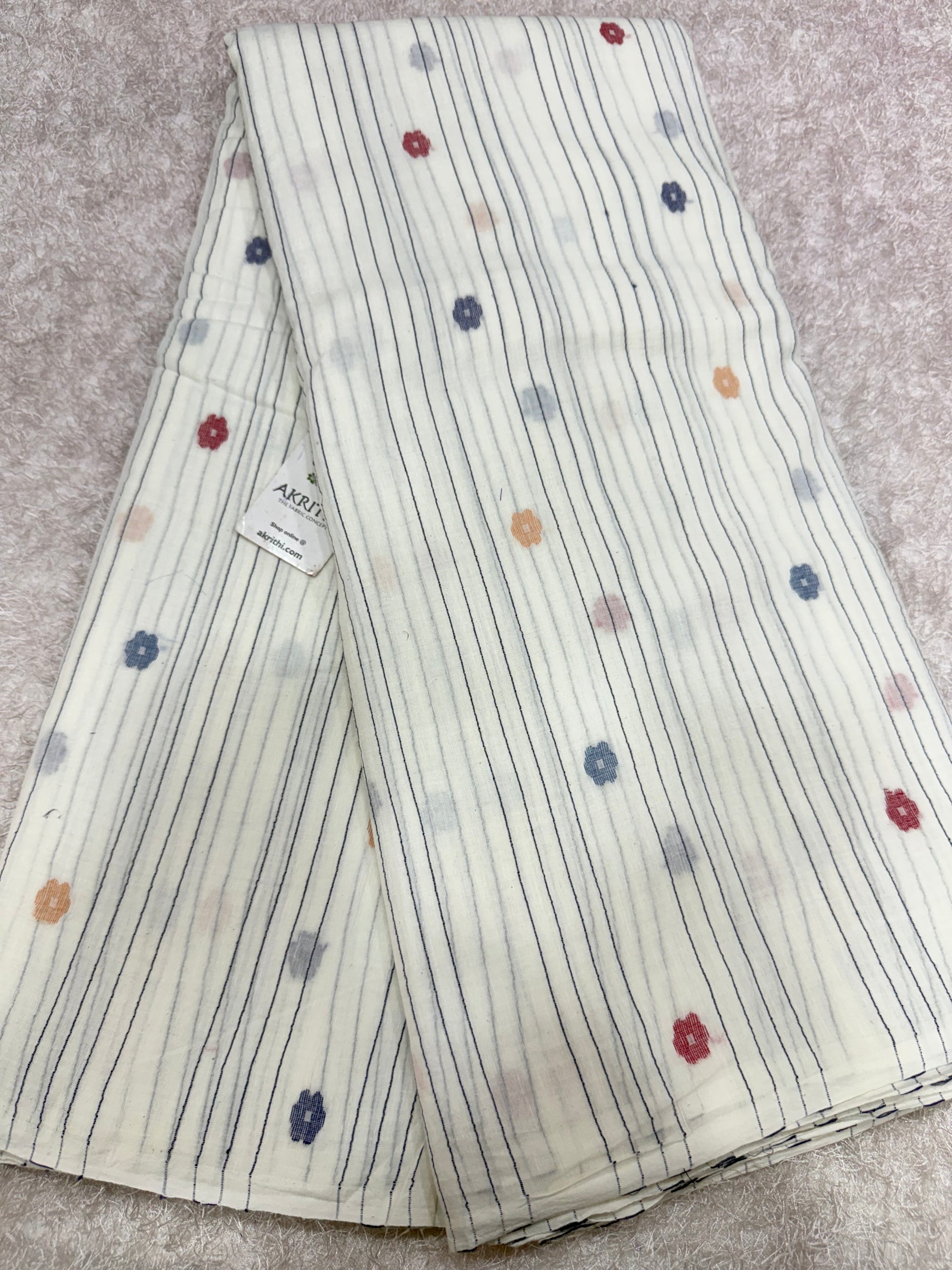 Handloom pure cotton Bengal jamdani fabric