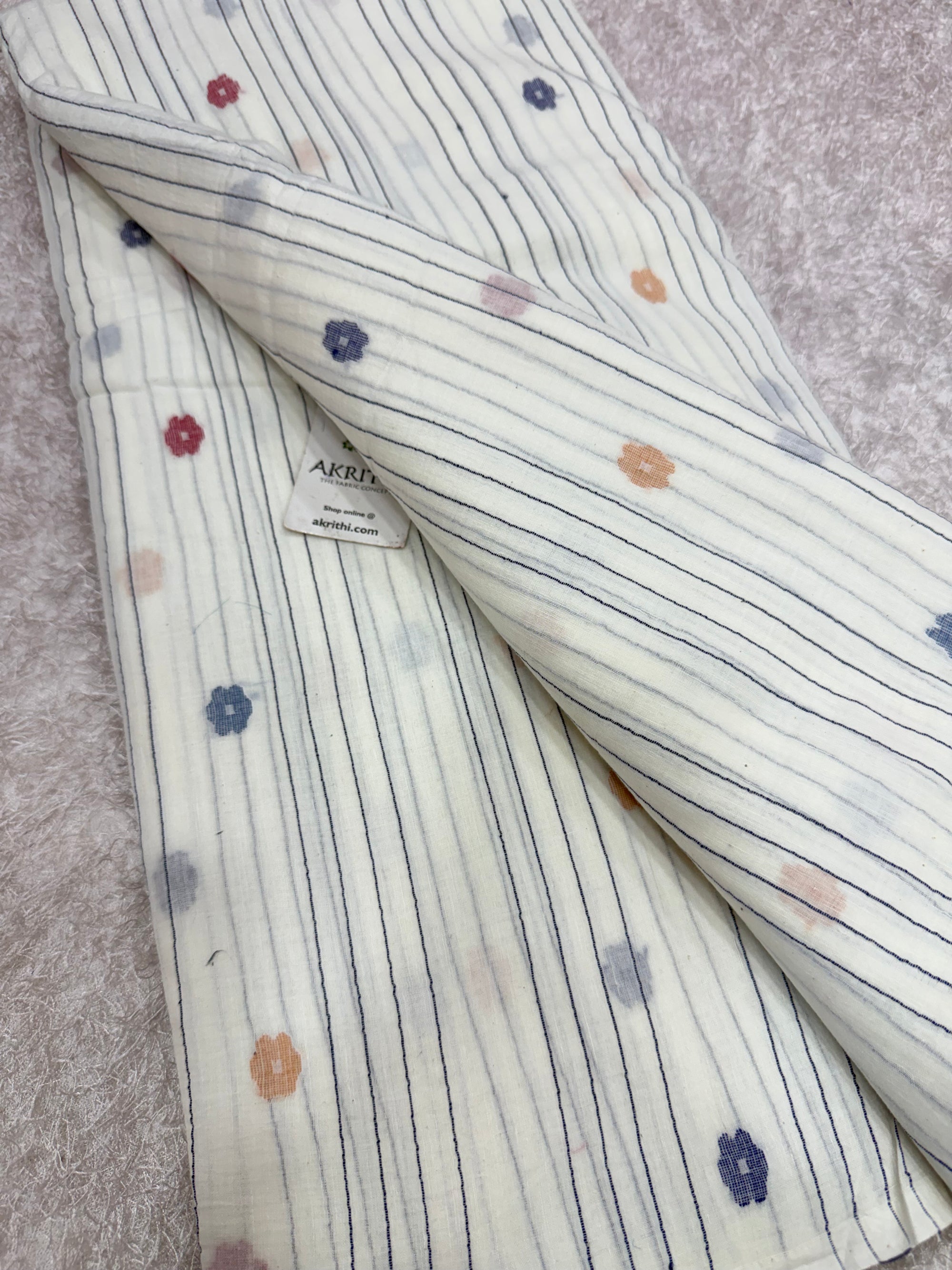 Handloom pure cotton Bengal jamdani fabric