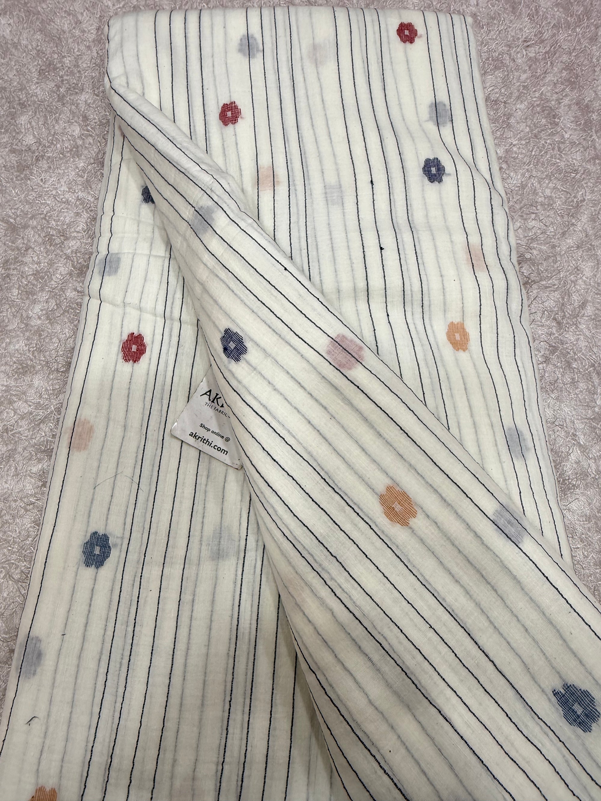 Handloom pure cotton Bengal jamdani fabric