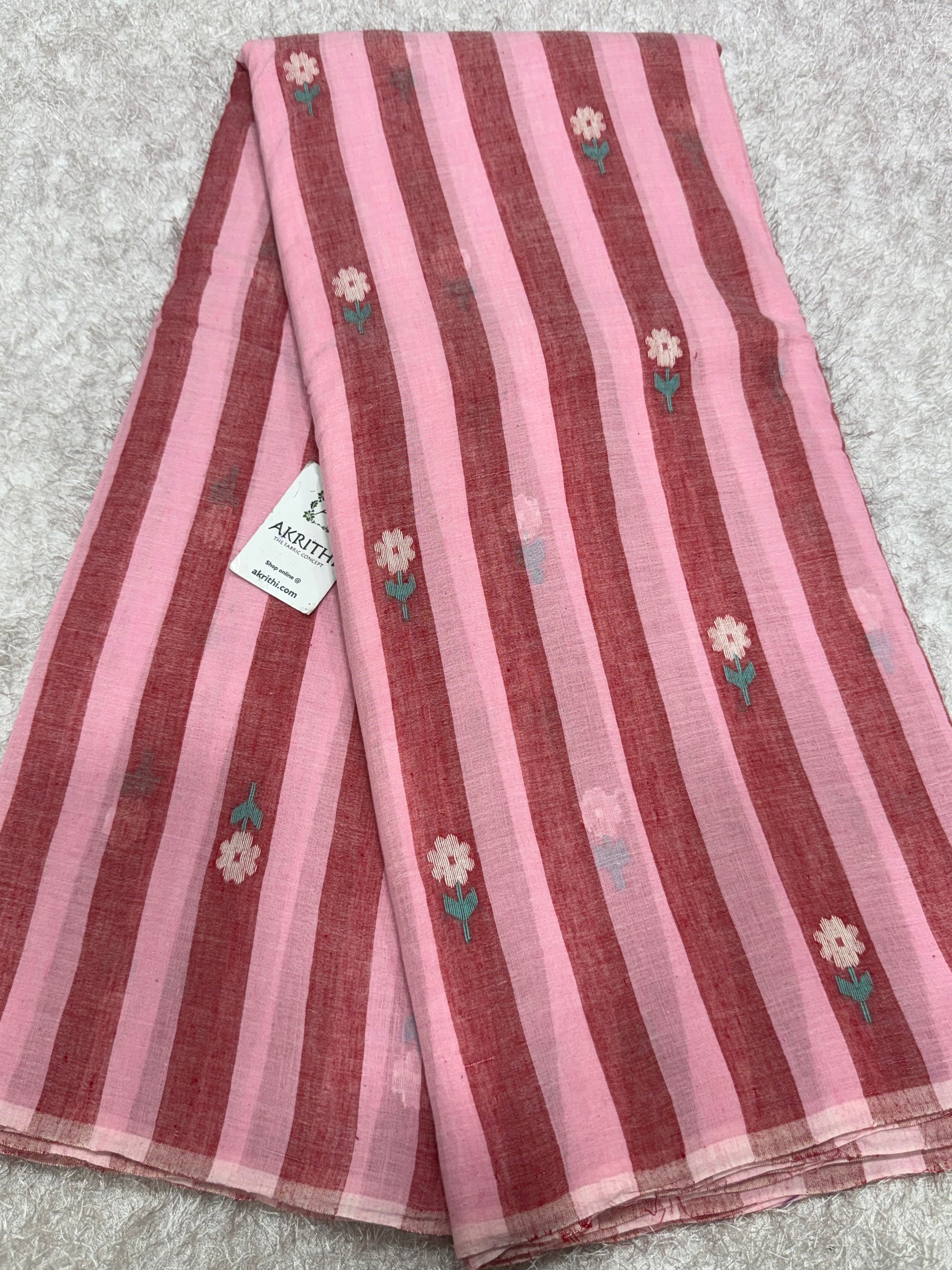 Handloom pure cotton Bengal jamdani fabric