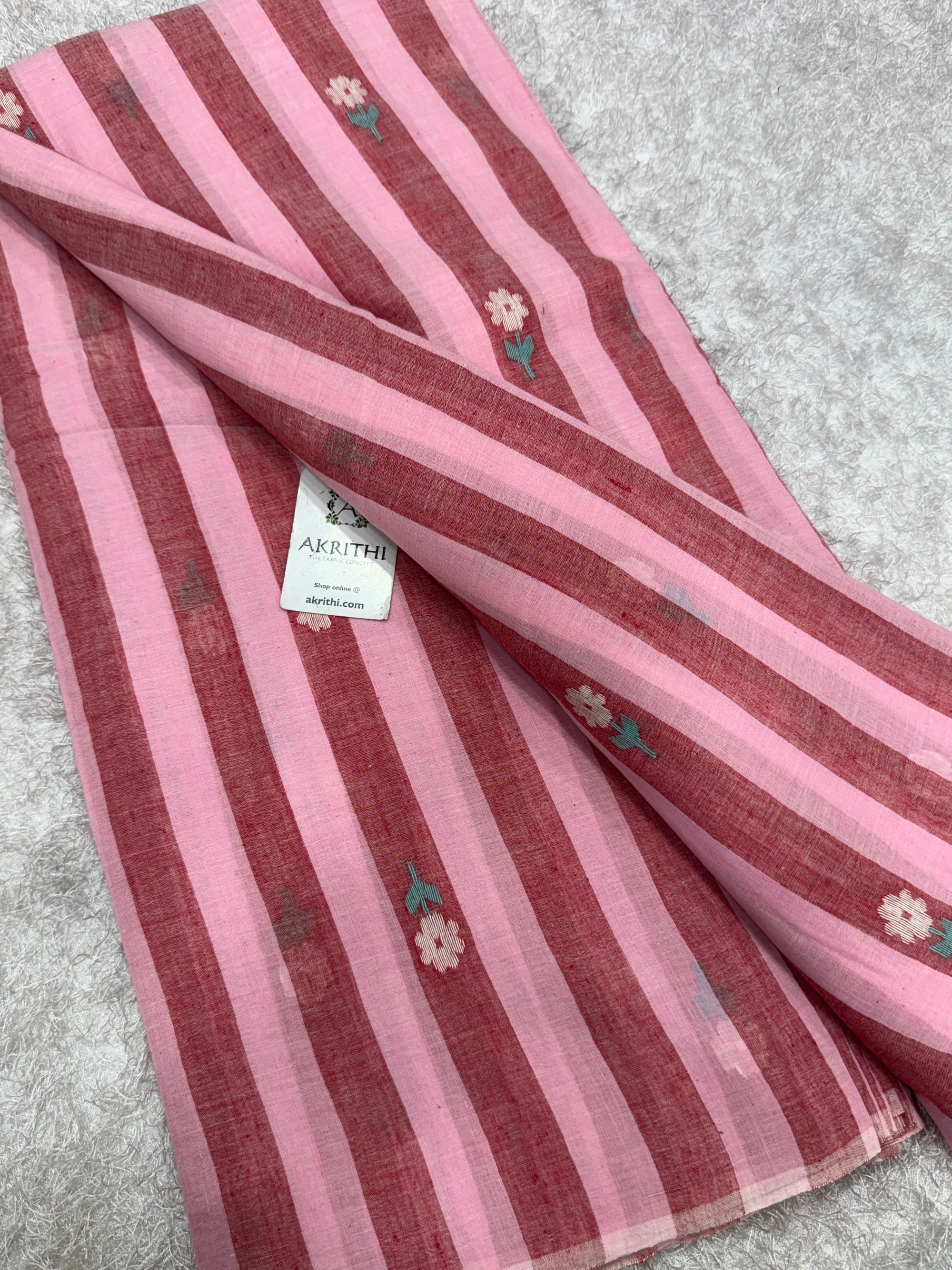 Handloom pure cotton Bengal jamdani fabric