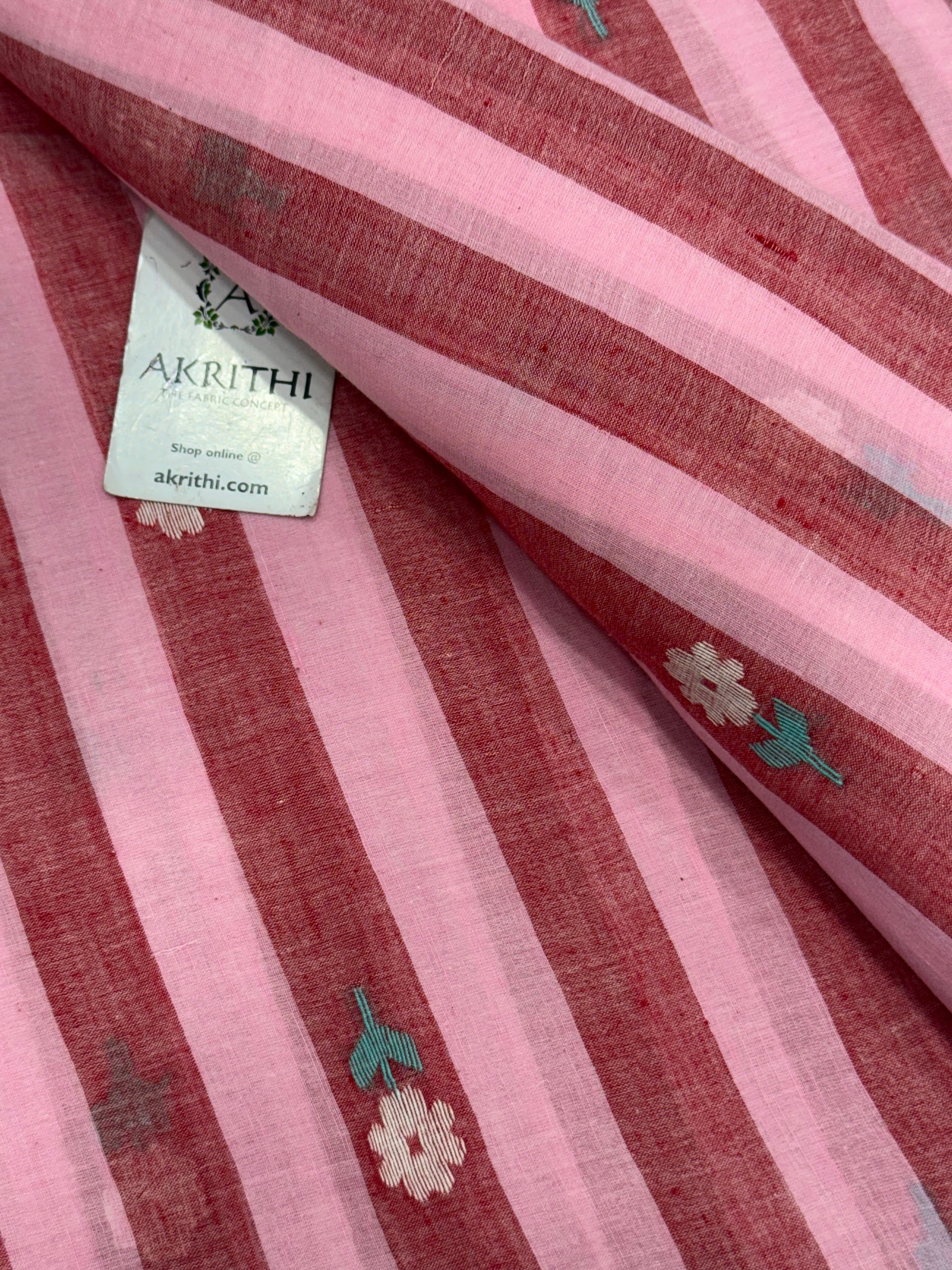 Handloom pure cotton Bengal jamdani fabric