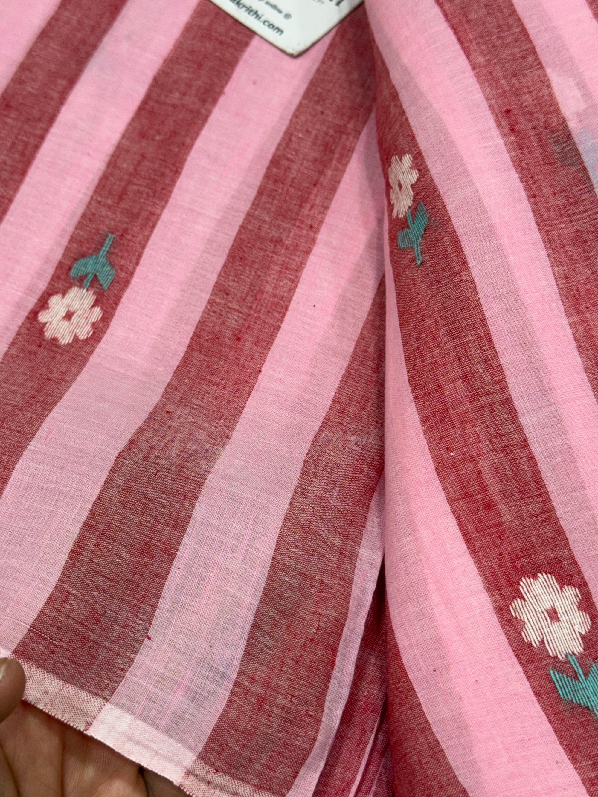 Handloom pure cotton Bengal jamdani fabric