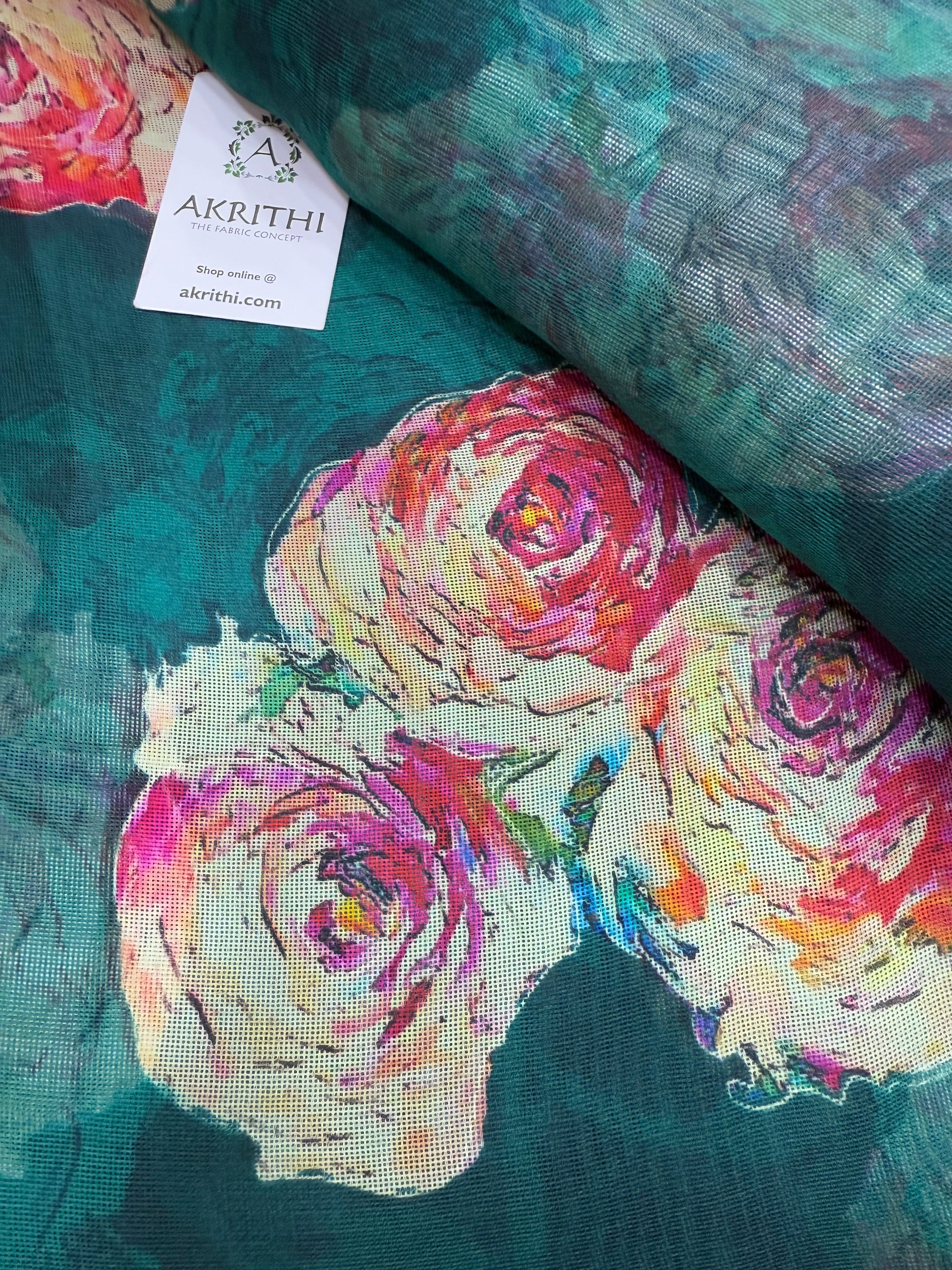 Printed viscose jute fabric