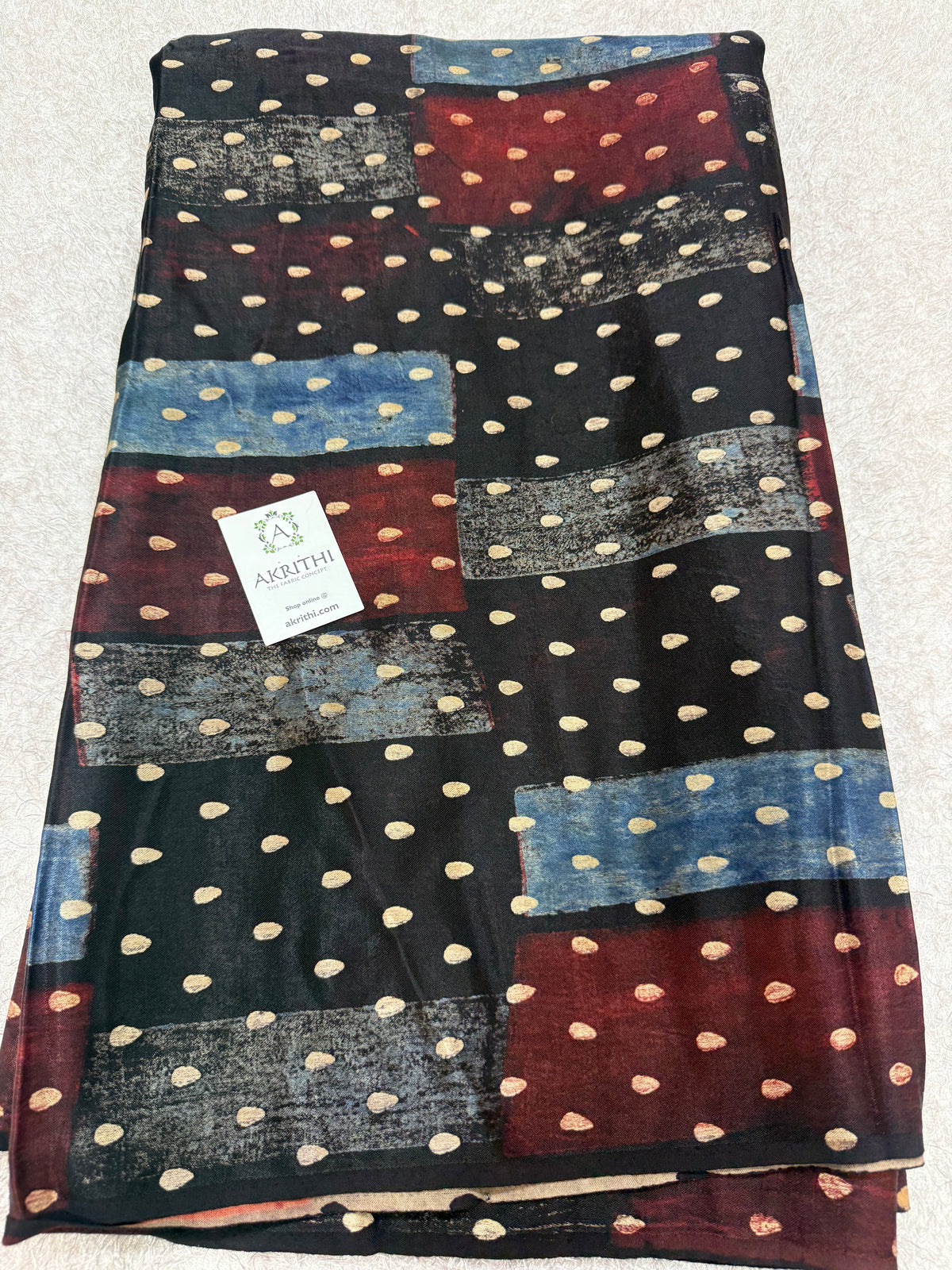 Ajrakh pure mashru silk fabric