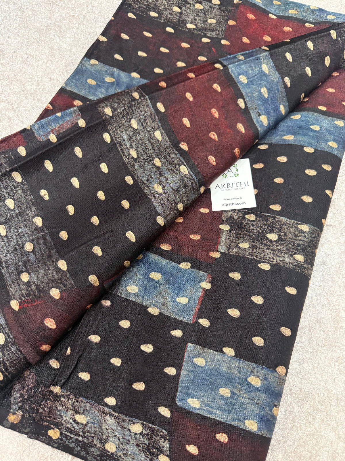 Ajrakh pure mashru silk fabric