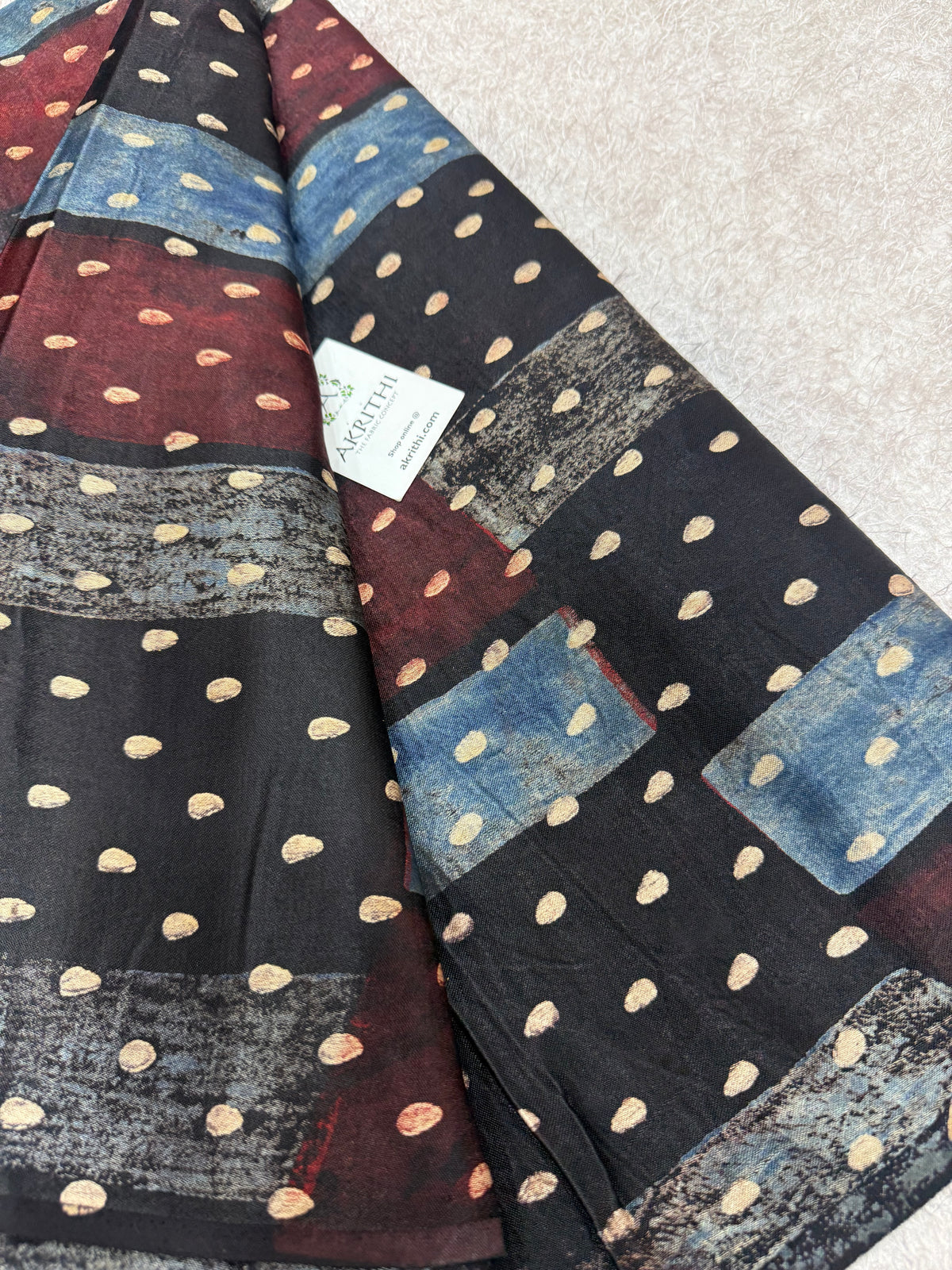 Ajrakh pure mashru silk fabric
