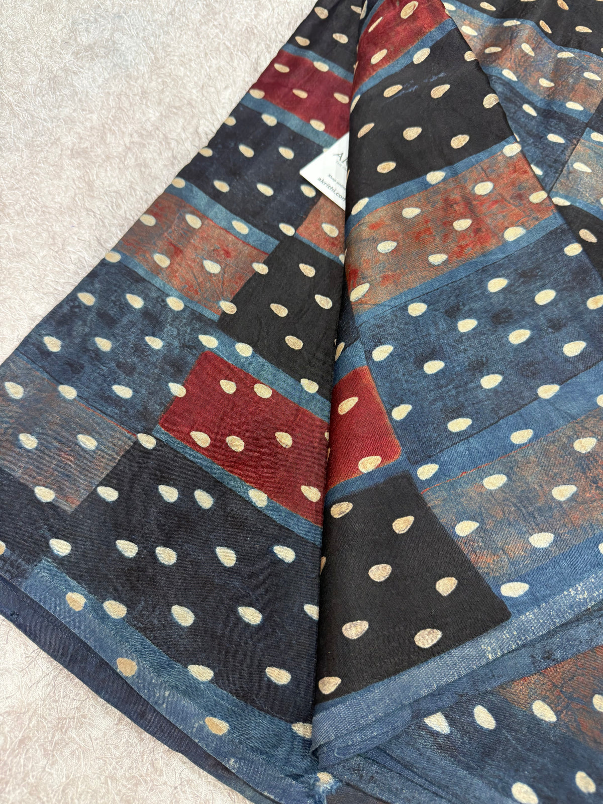 Ajrakh pure mashru silk fabric