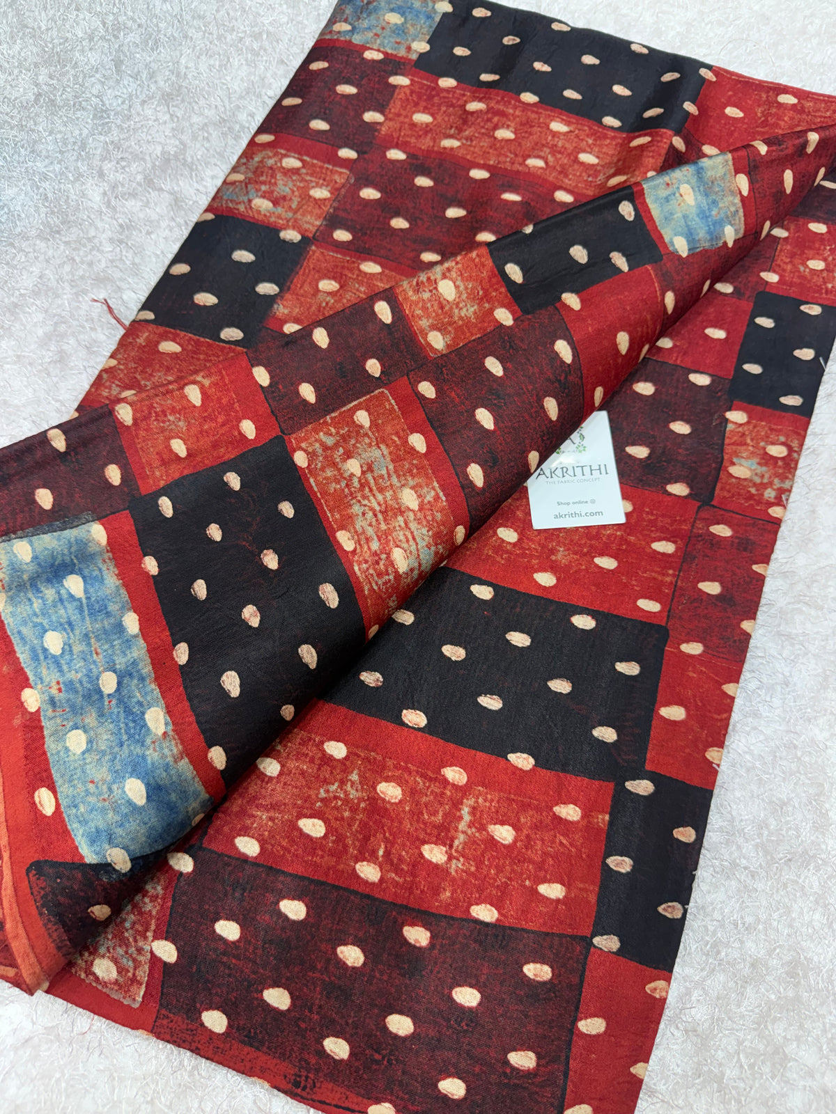 Ajrakh pure mashru silk fabric