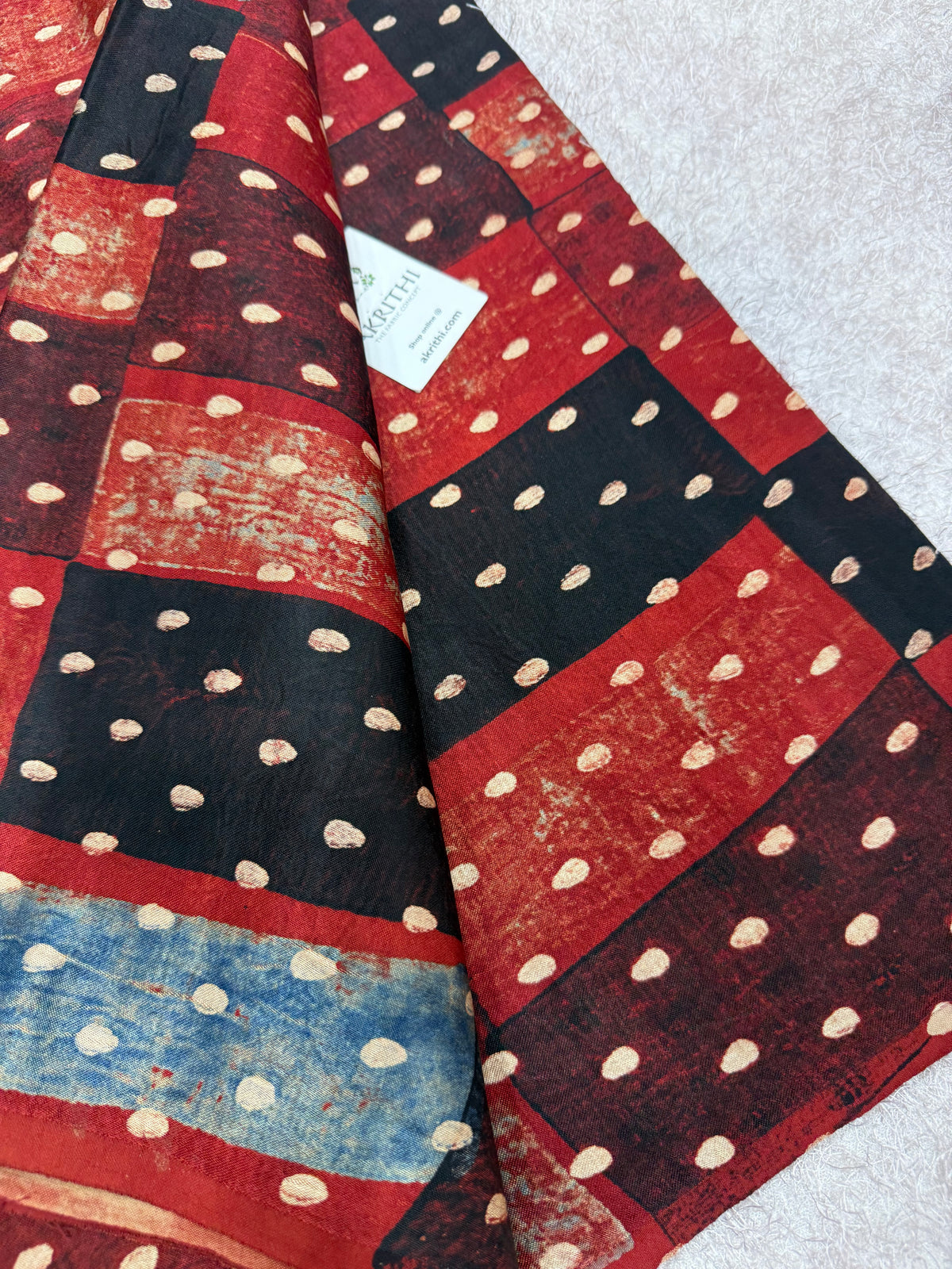 Ajrakh pure mashru silk fabric