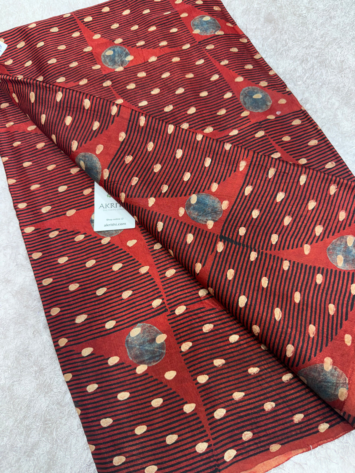 Ajrakh pure mashru silk fabric
