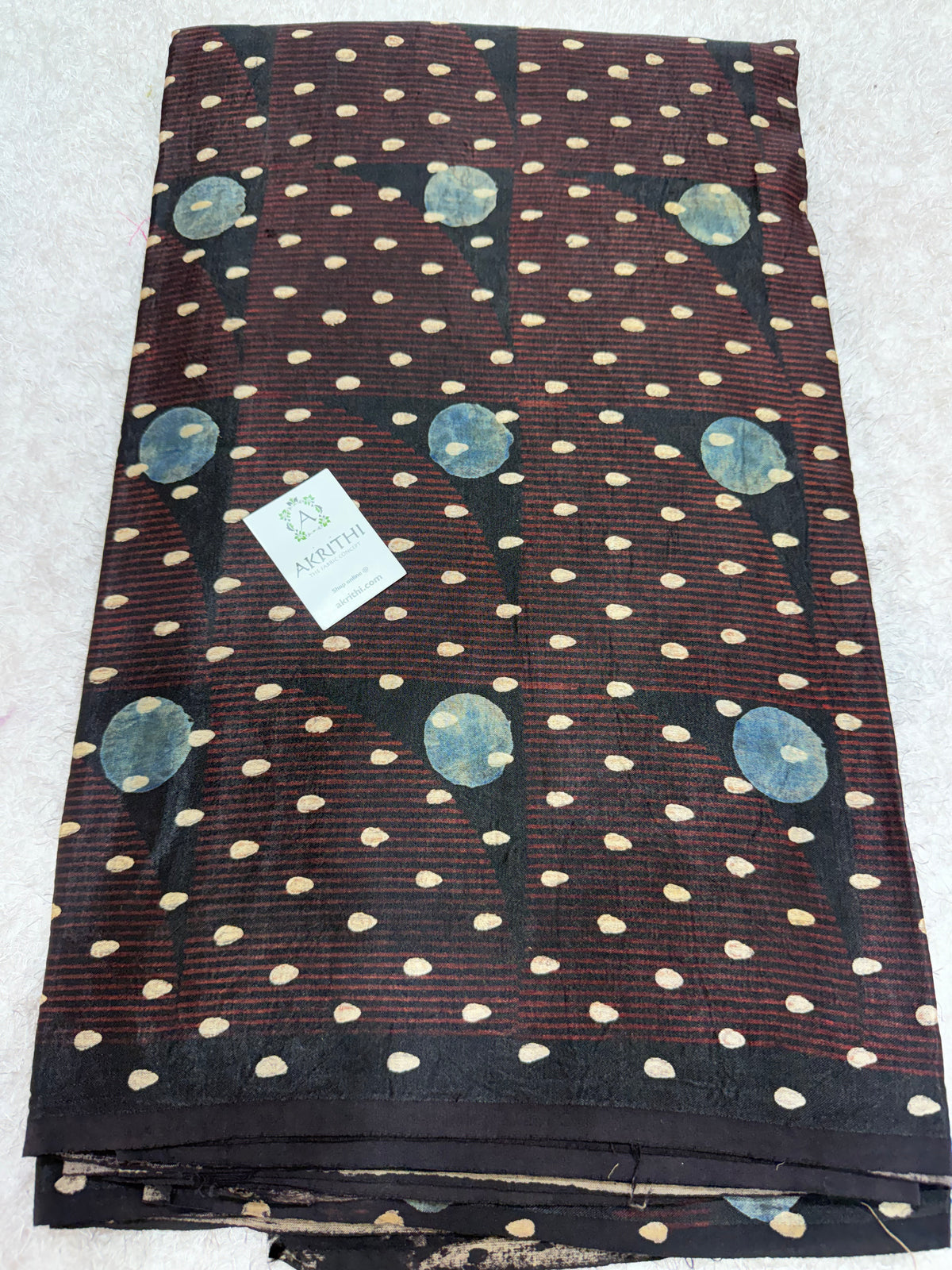 Ajrakh pure mashru silk fabric