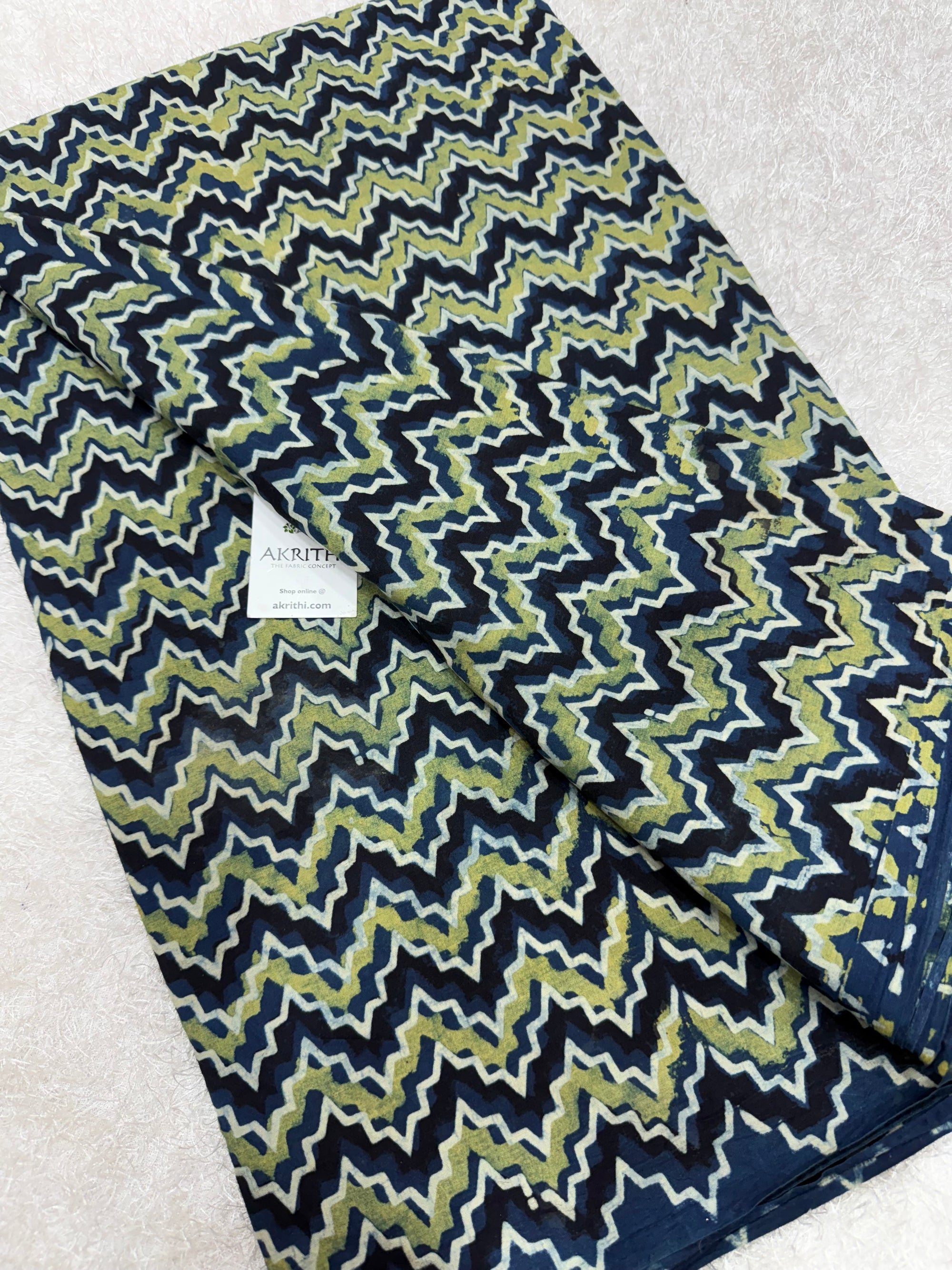 Ajrakh Hand block cotton fabric