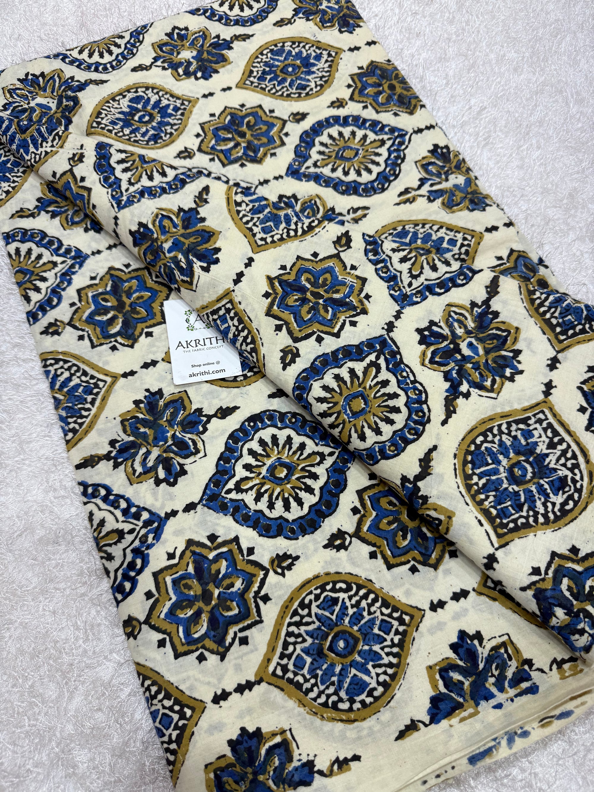 Ajrakh Hand block cotton fabric