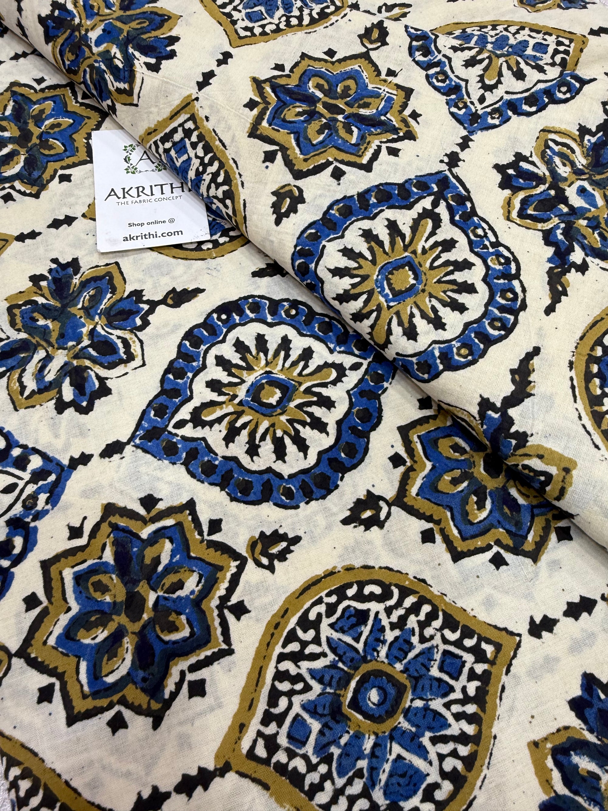 Ajrakh Hand block cotton fabric