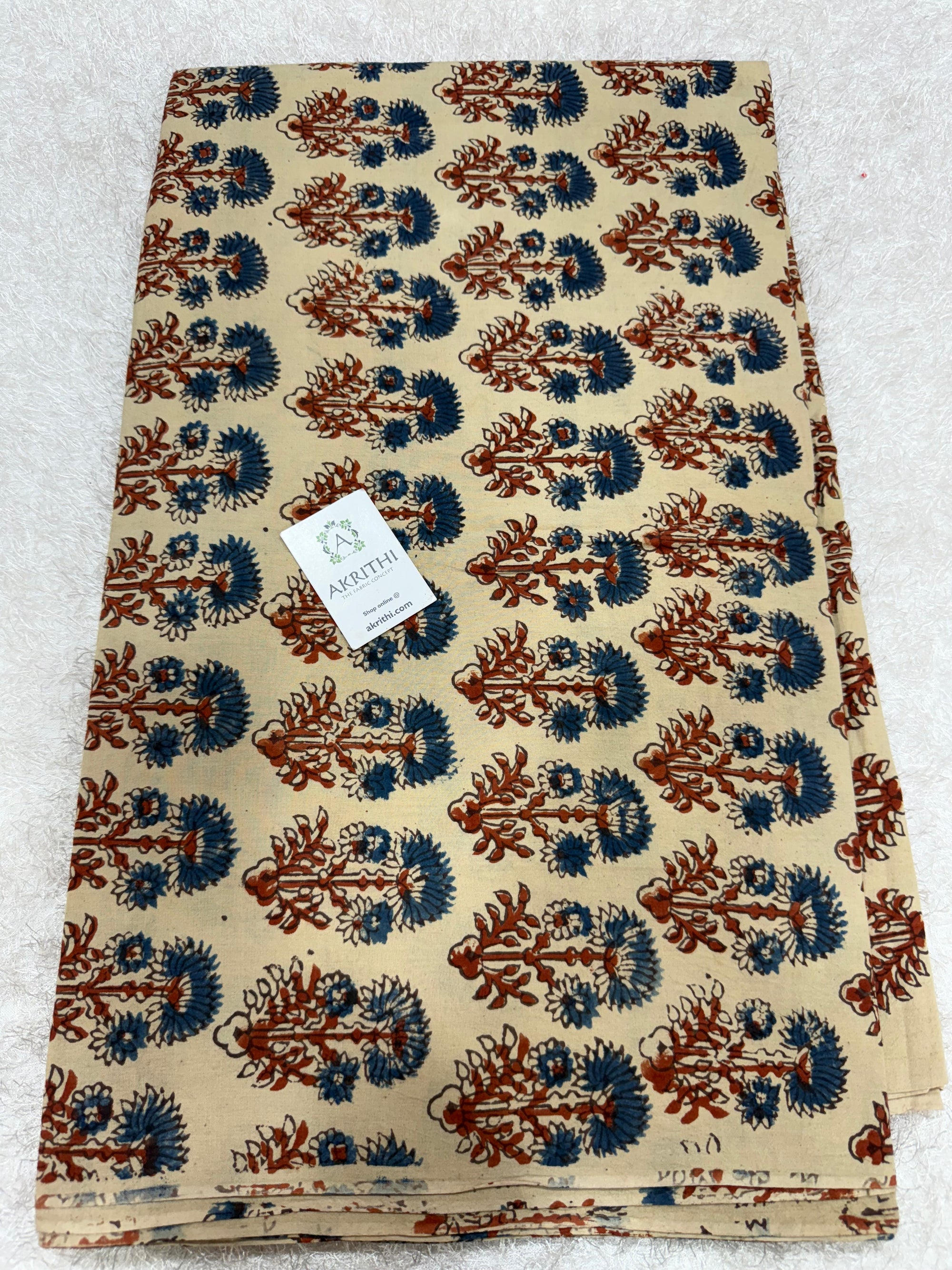 Ajrakh Hand block cotton fabric