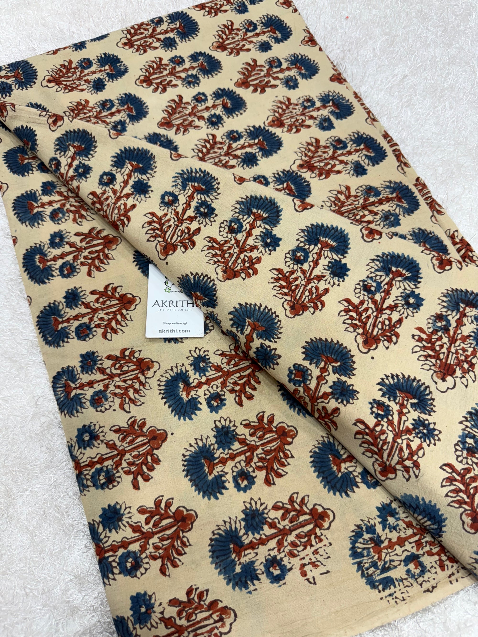 Ajrakh Hand block cotton fabric