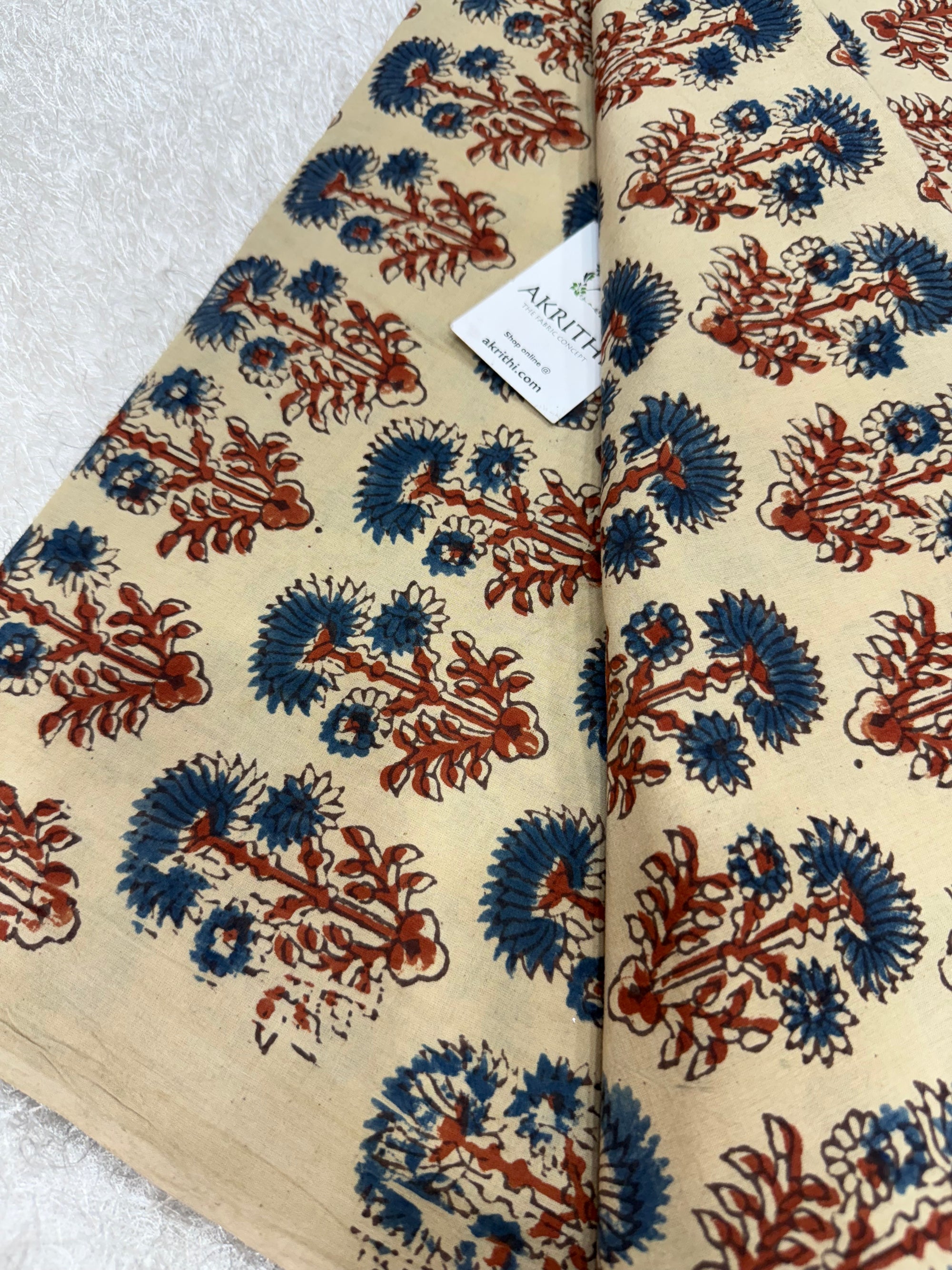Ajrakh Hand block cotton fabric