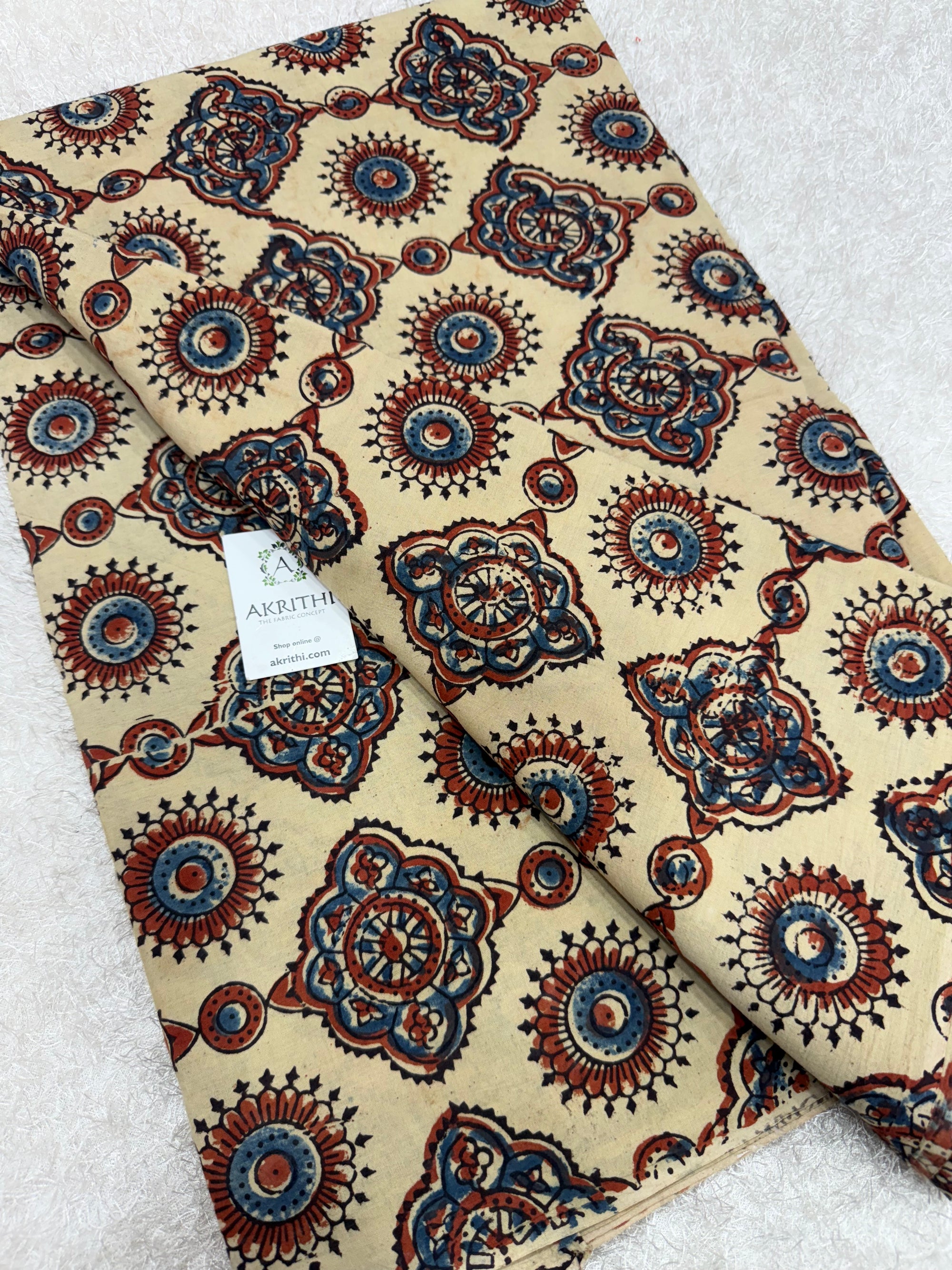 Ajrakh Hand block cotton fabric