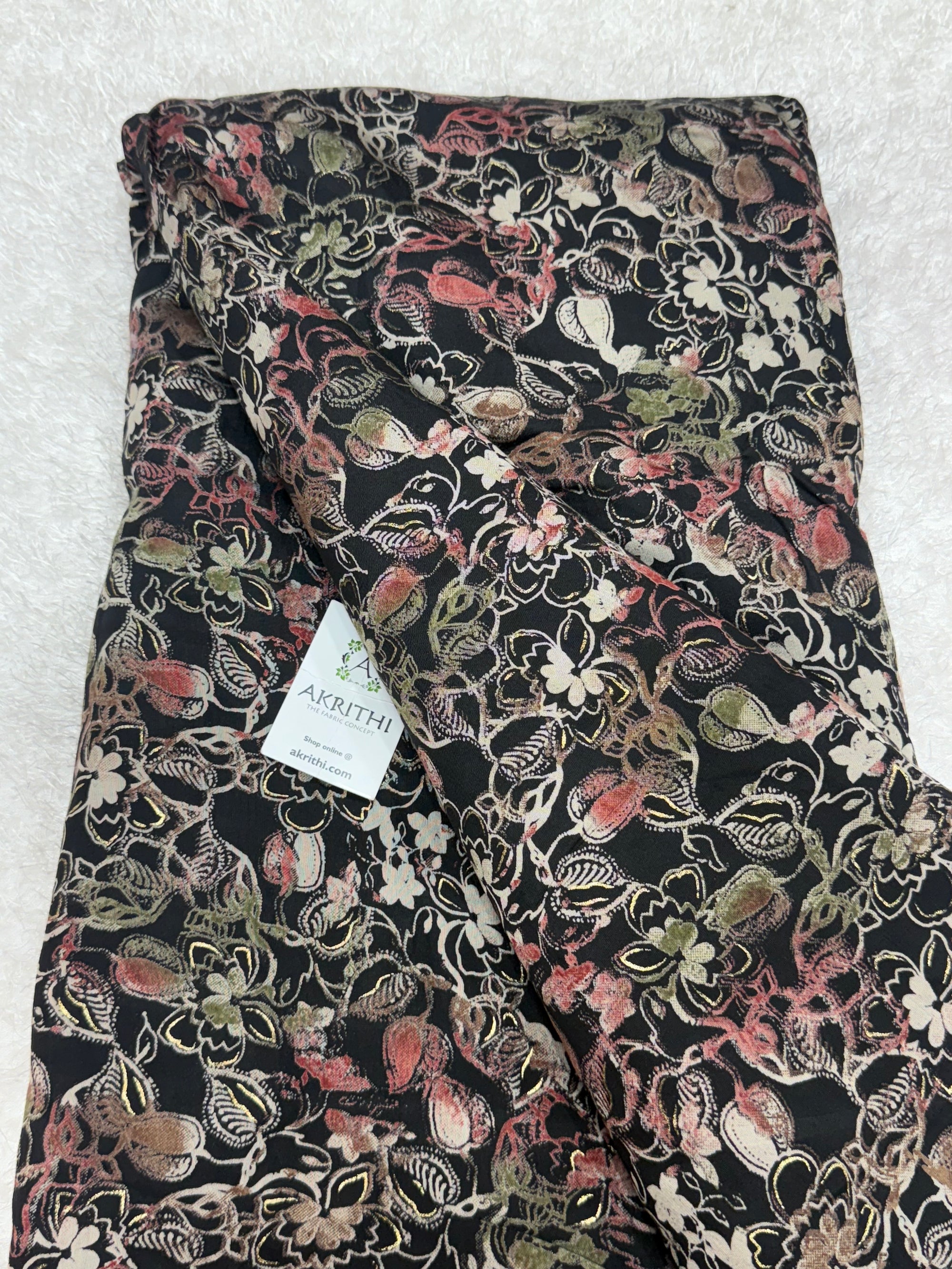 Printed viscose silk fabric