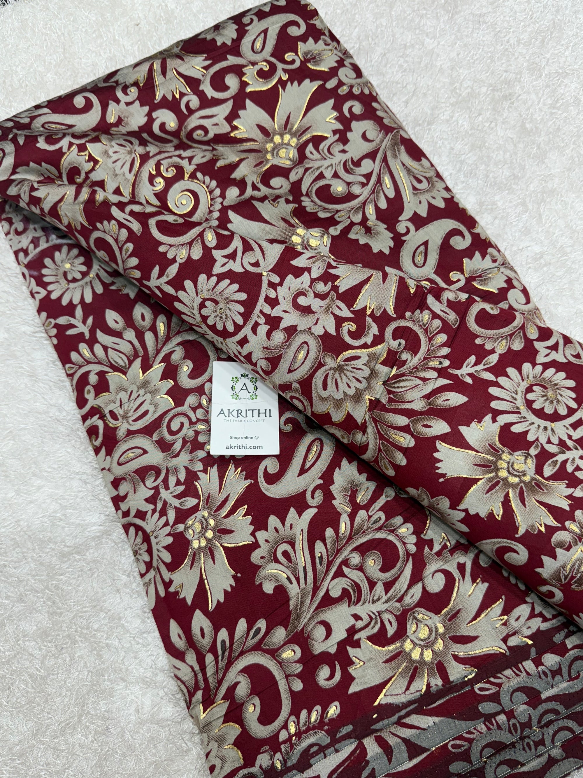 Printed viscose silk fabric