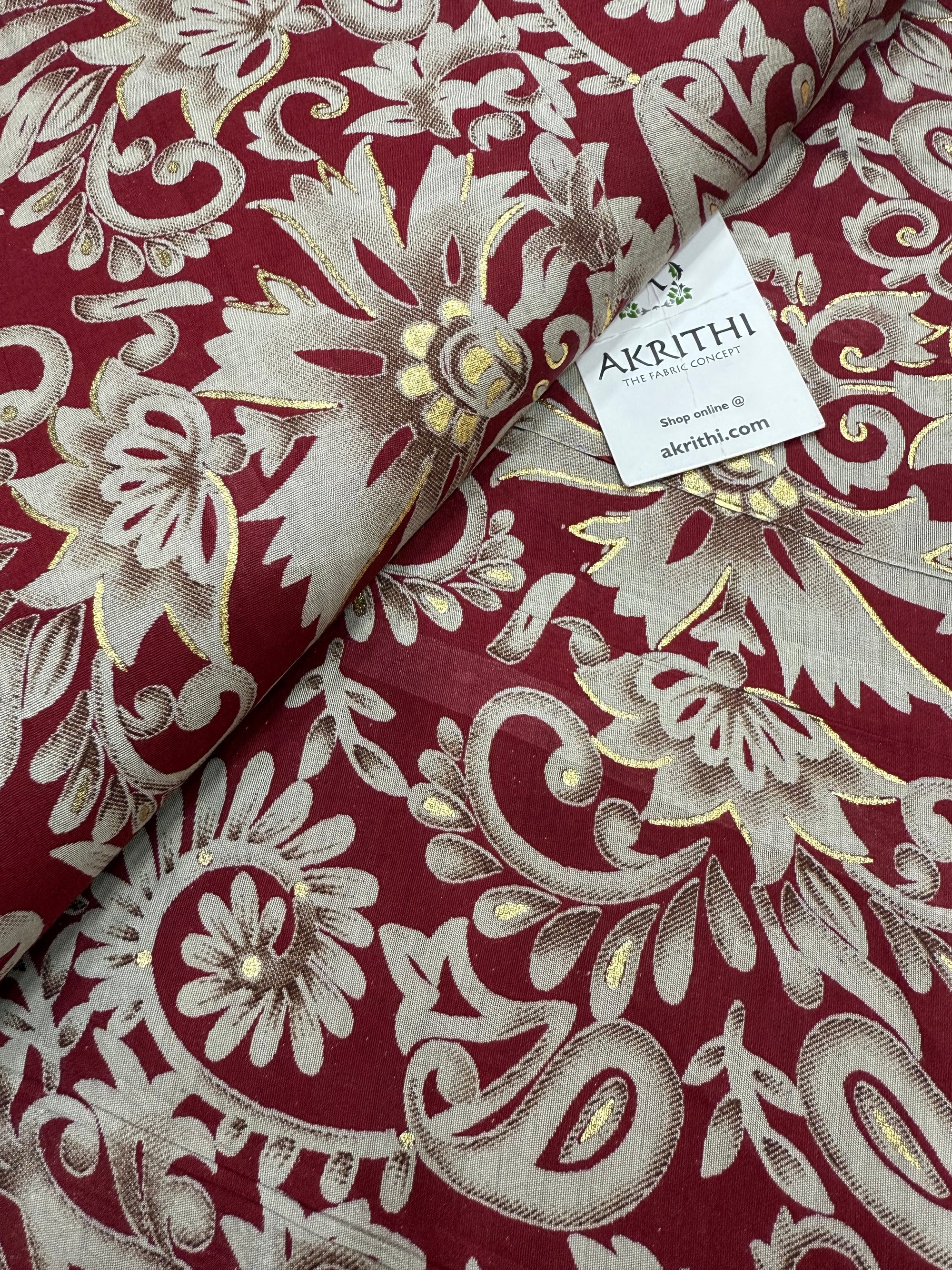 Printed viscose silk fabric