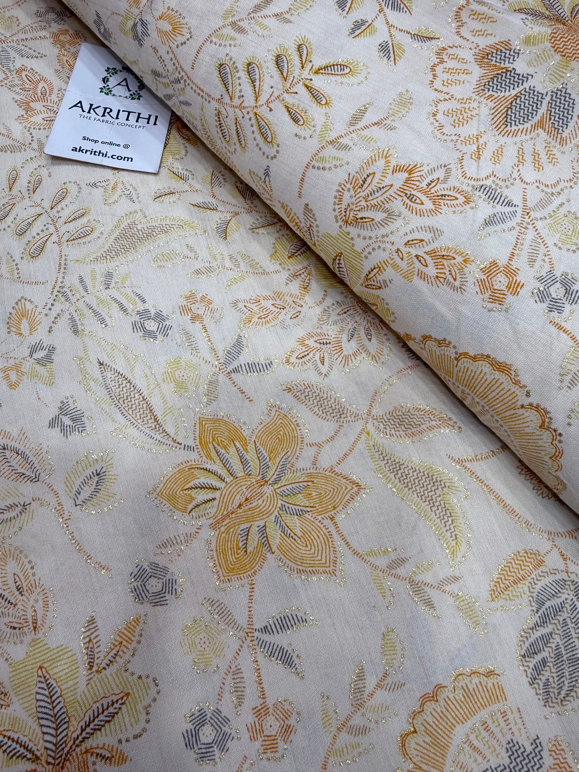 Printed viscose silk fabric