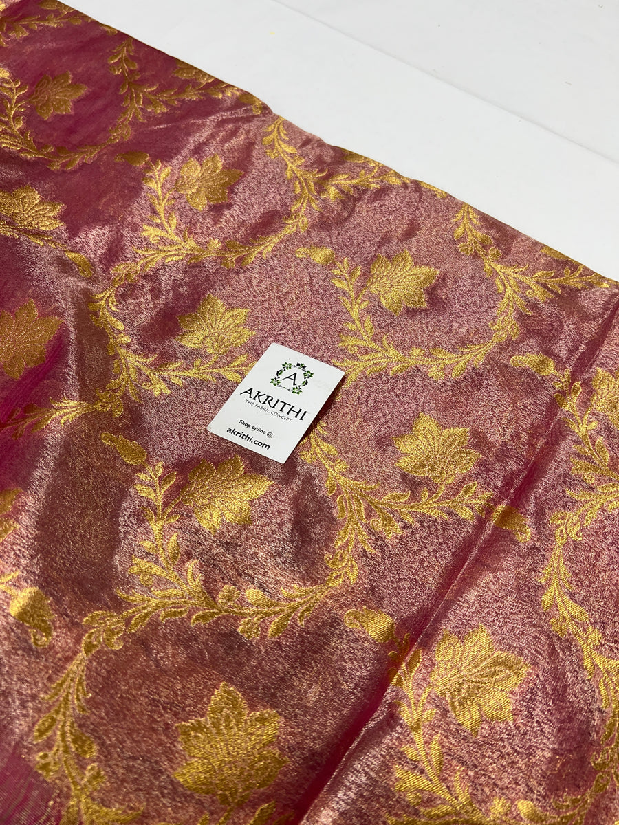 Pure Banarasi tissue brocade fabric 70 cms cut