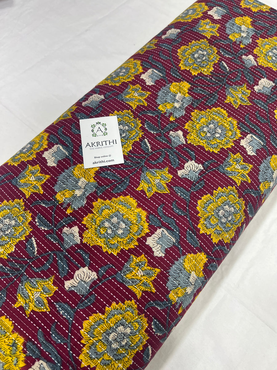 Kantha Printed pure cotton fabric