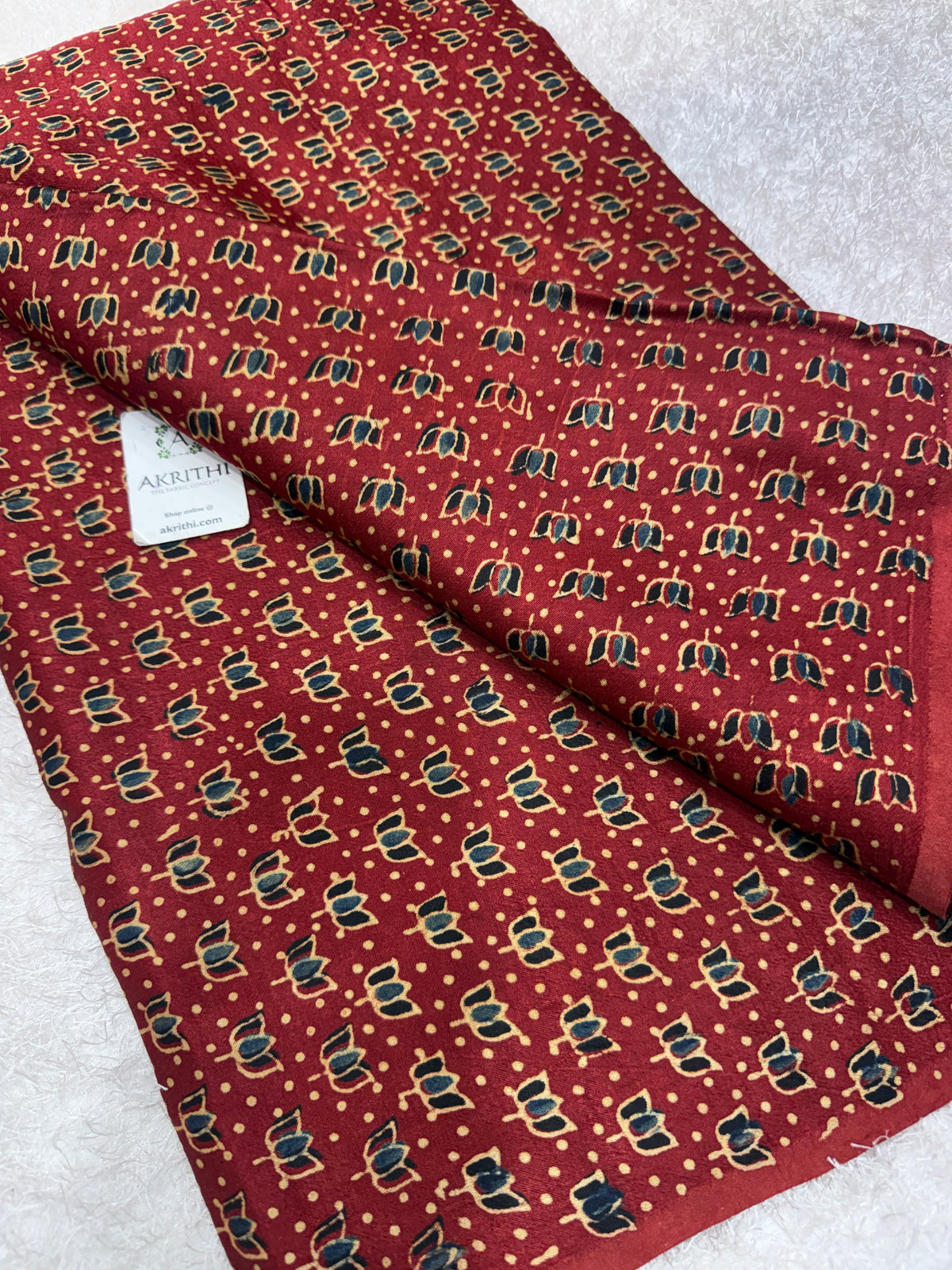 Ajrakh pure mashru silk fabric