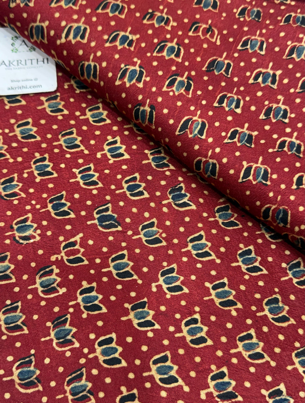 Ajrakh pure mashru silk fabric