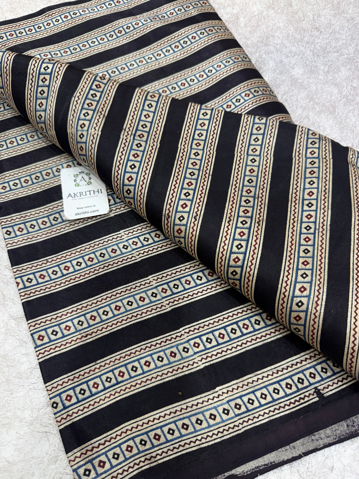 Ajrakh pure mashru silk fabric