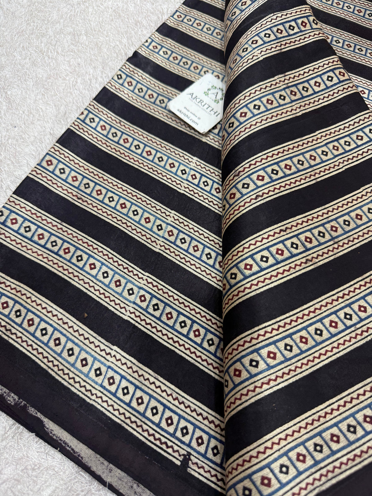 Ajrakh pure mashru silk fabric