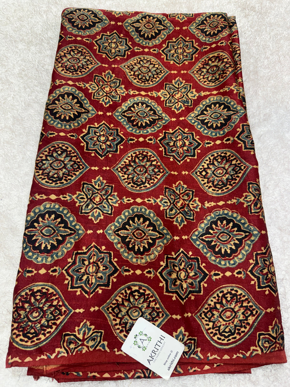 Ajrakh pure mashru silk fabric