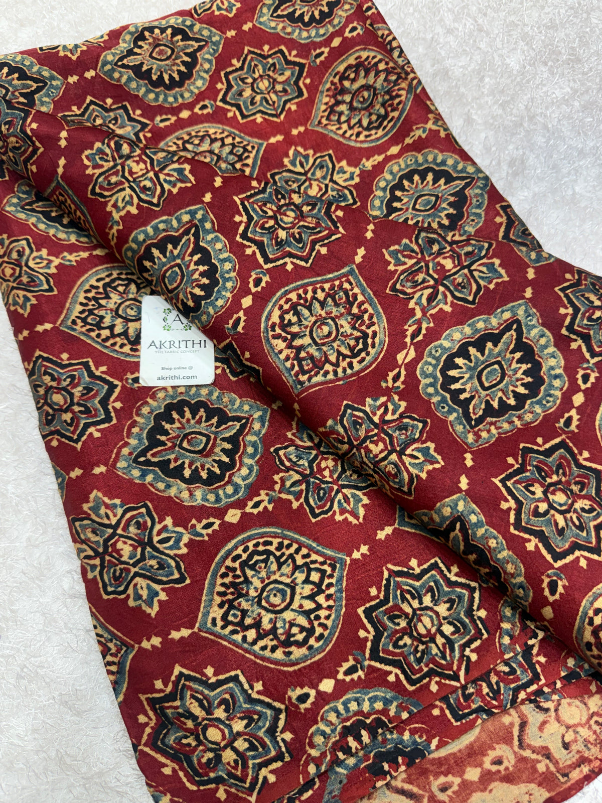 Ajrakh pure mashru silk fabric