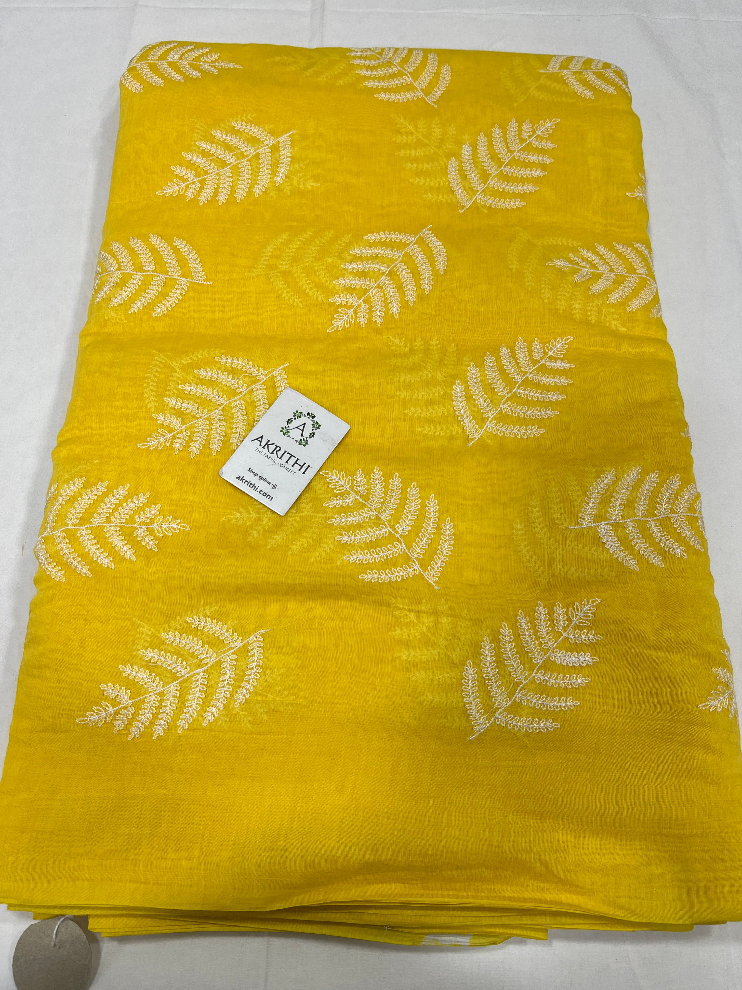 Brown - Handloom Thread Buti Mercerised Cotton Chanderi Fabric 08