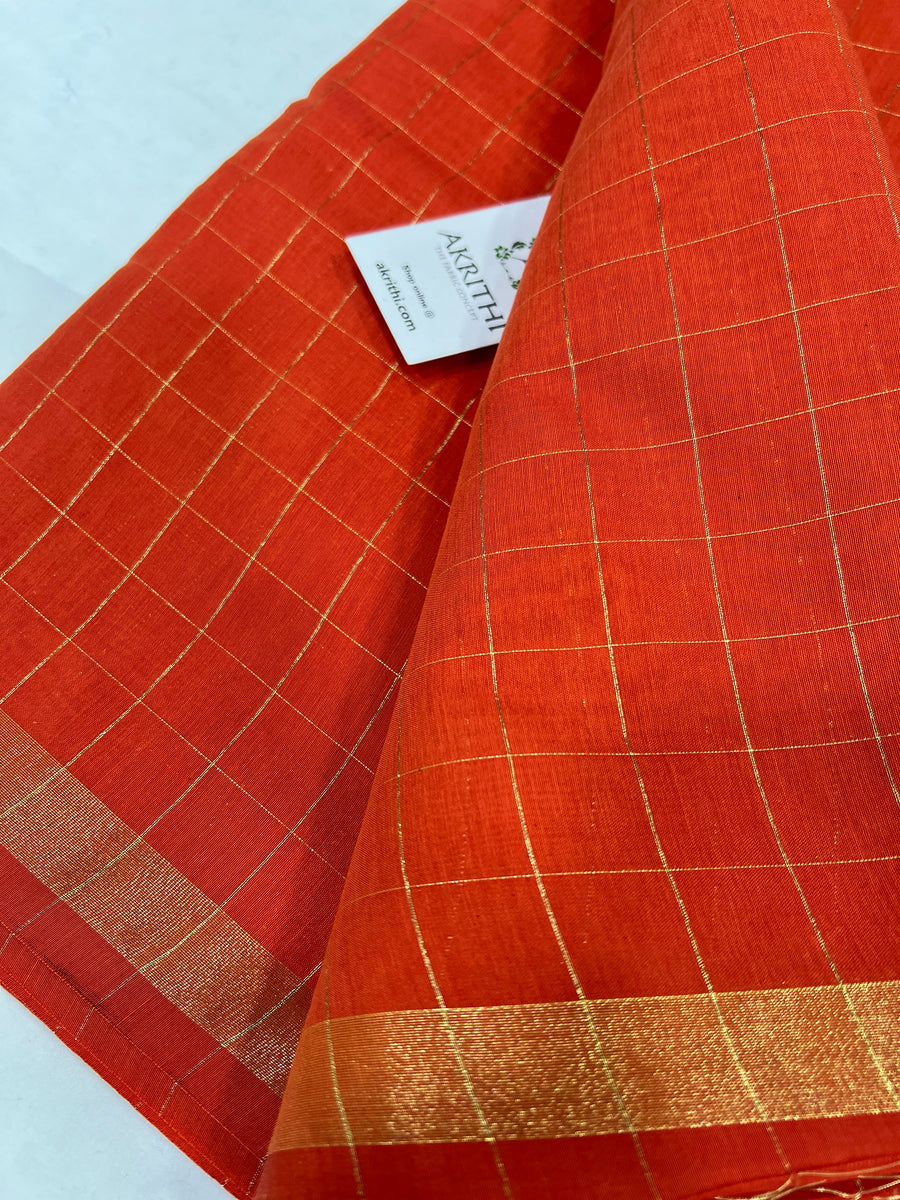 Silk cotton checks fabric