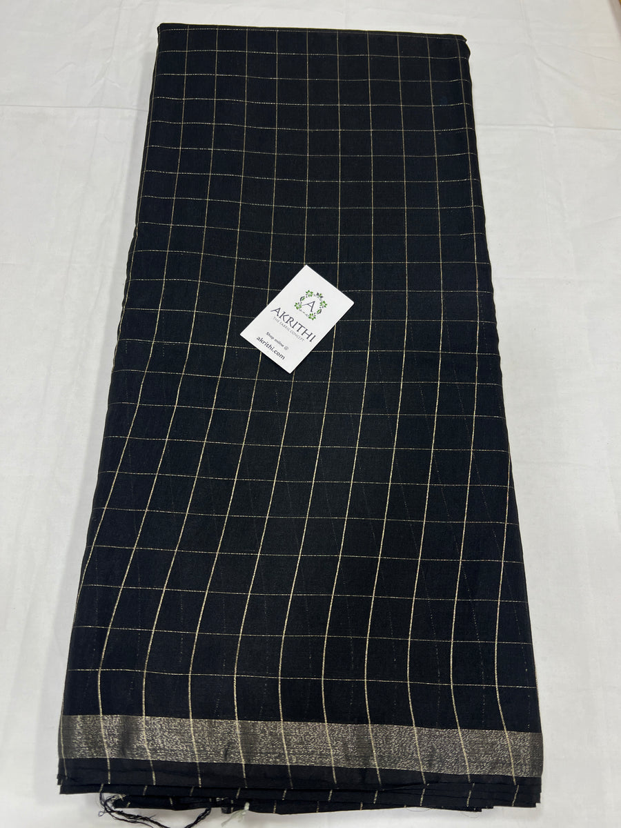 Silk cotton checks fabric