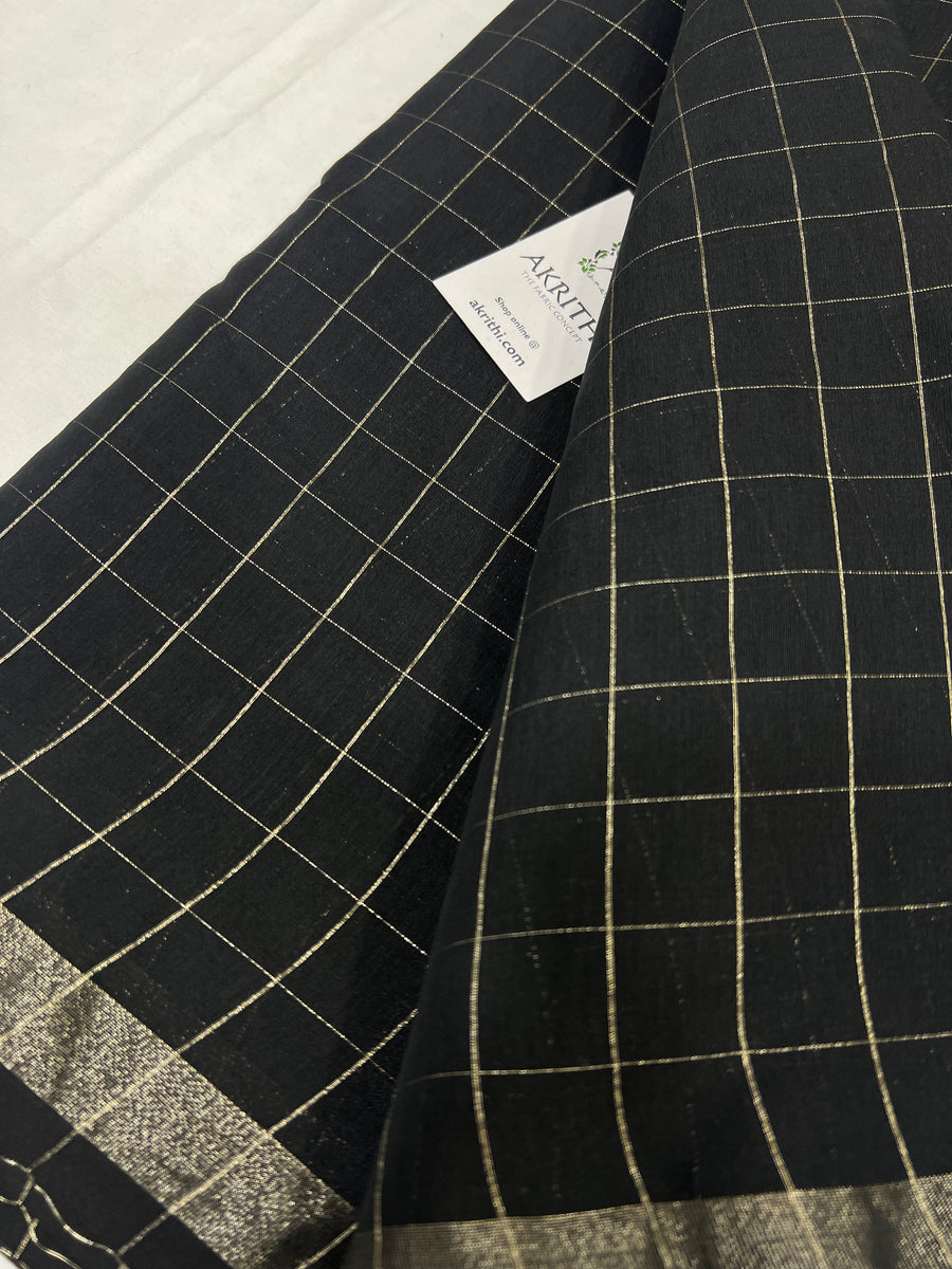 Silk cotton checks fabric