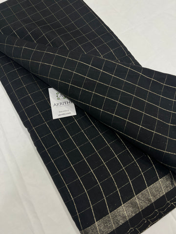 Silk cotton checks fabric