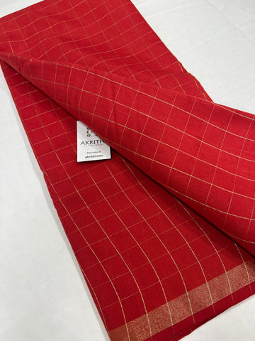 Silk cotton checks fabric