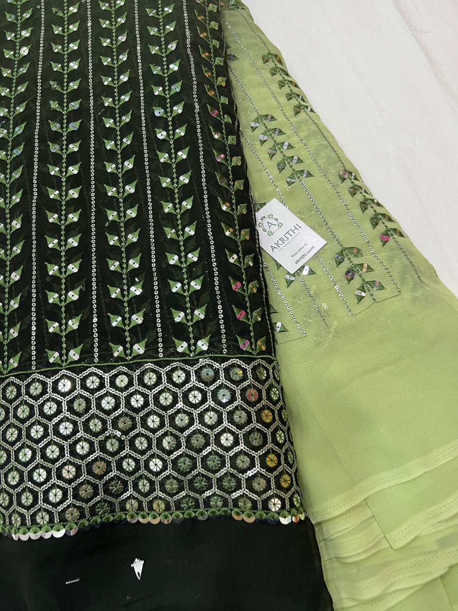 Embroidered georgette fabric