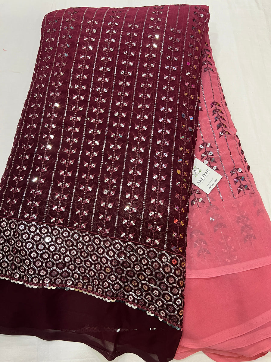 Embroidered georgette fabric