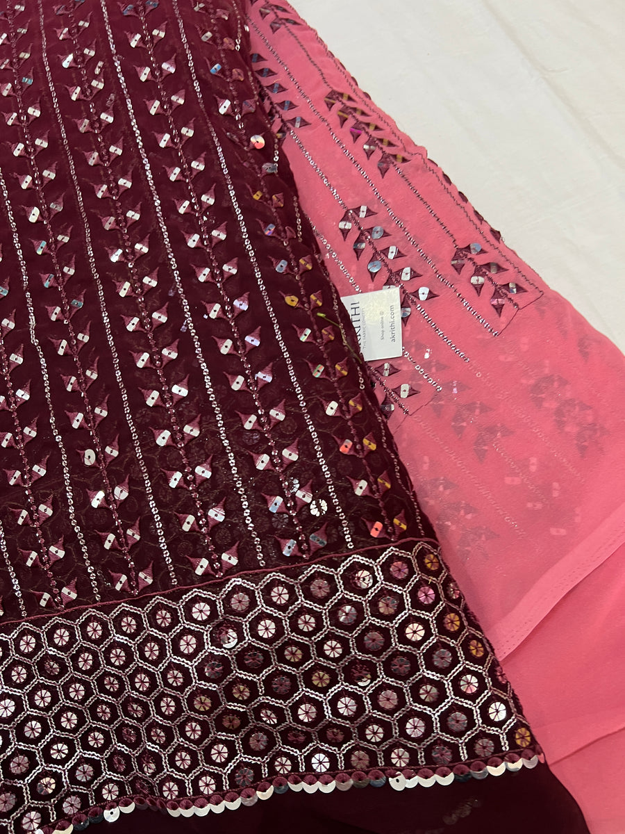 Embroidered georgette fabric