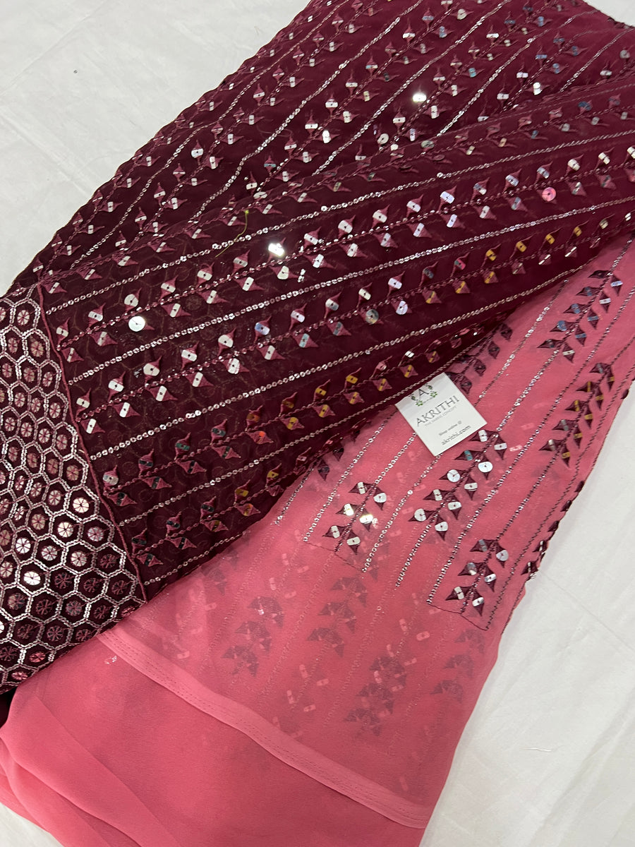 Embroidered georgette fabric