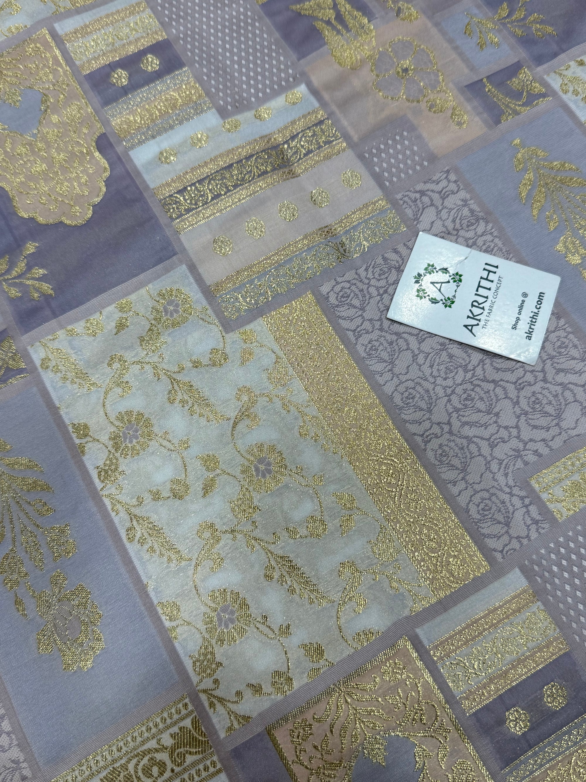 Multicoloured Pure Banarasi brocade fabric