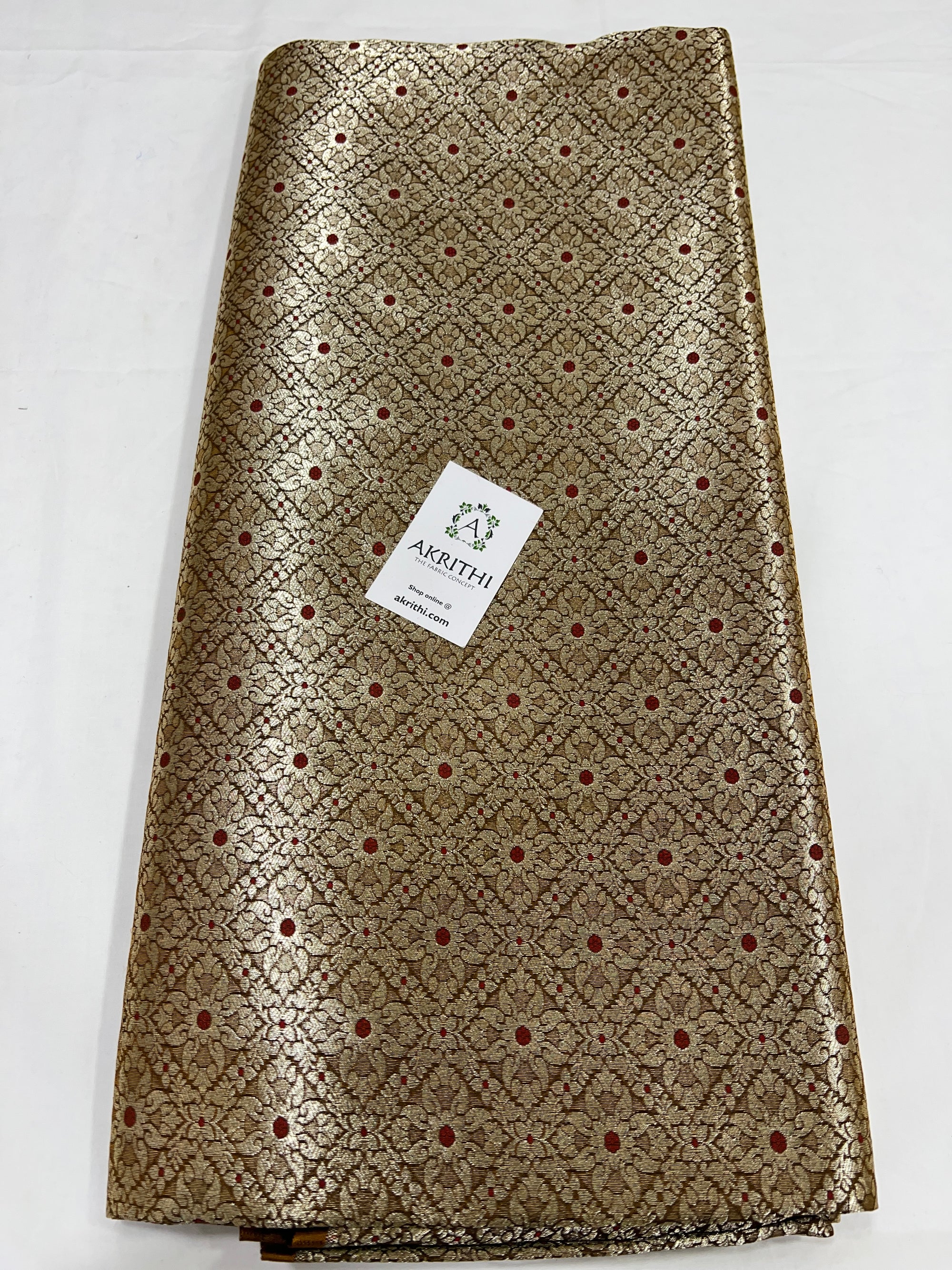 Pure Banarasi brocade fabric 40 cms cut piece