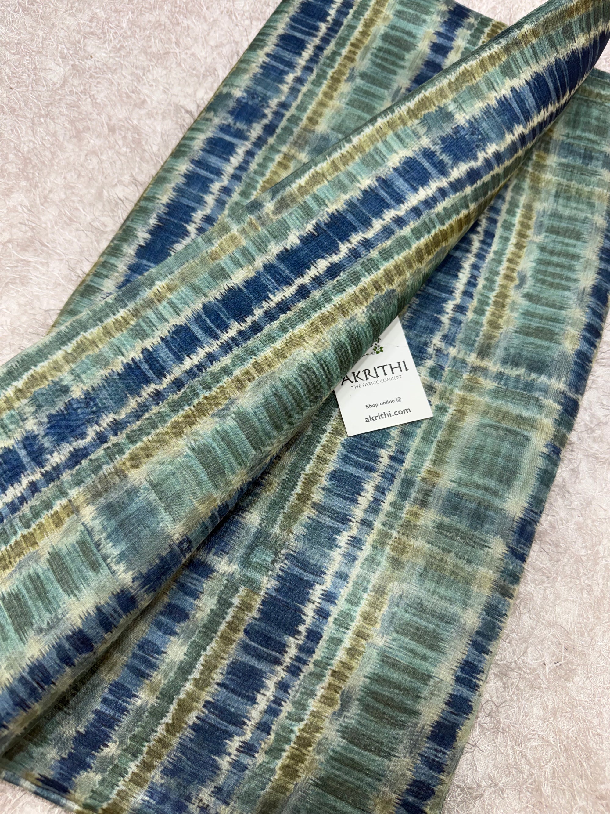 Digital Printed pure tussar silk fabric