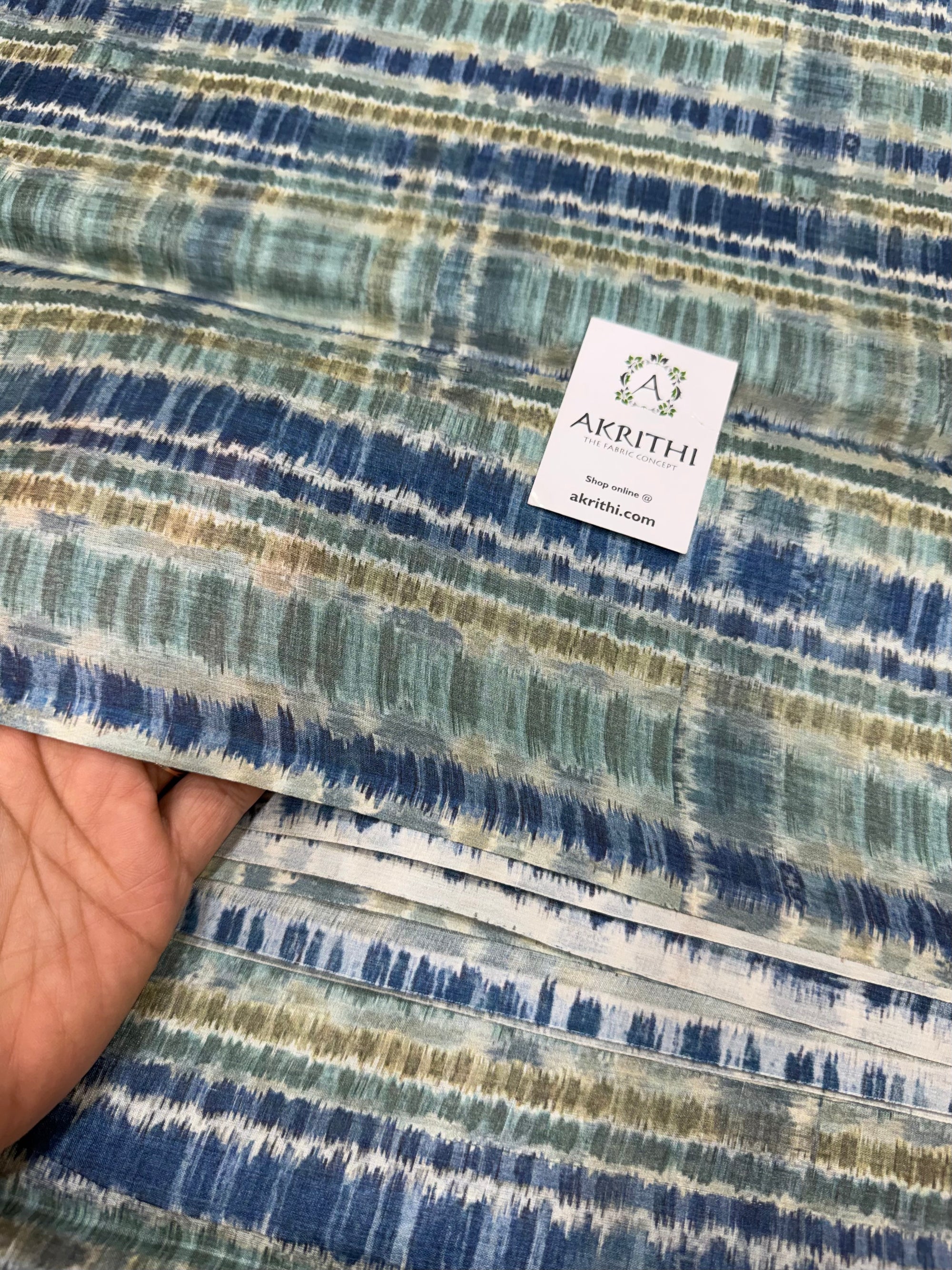 Digital Printed pure tussar silk fabric